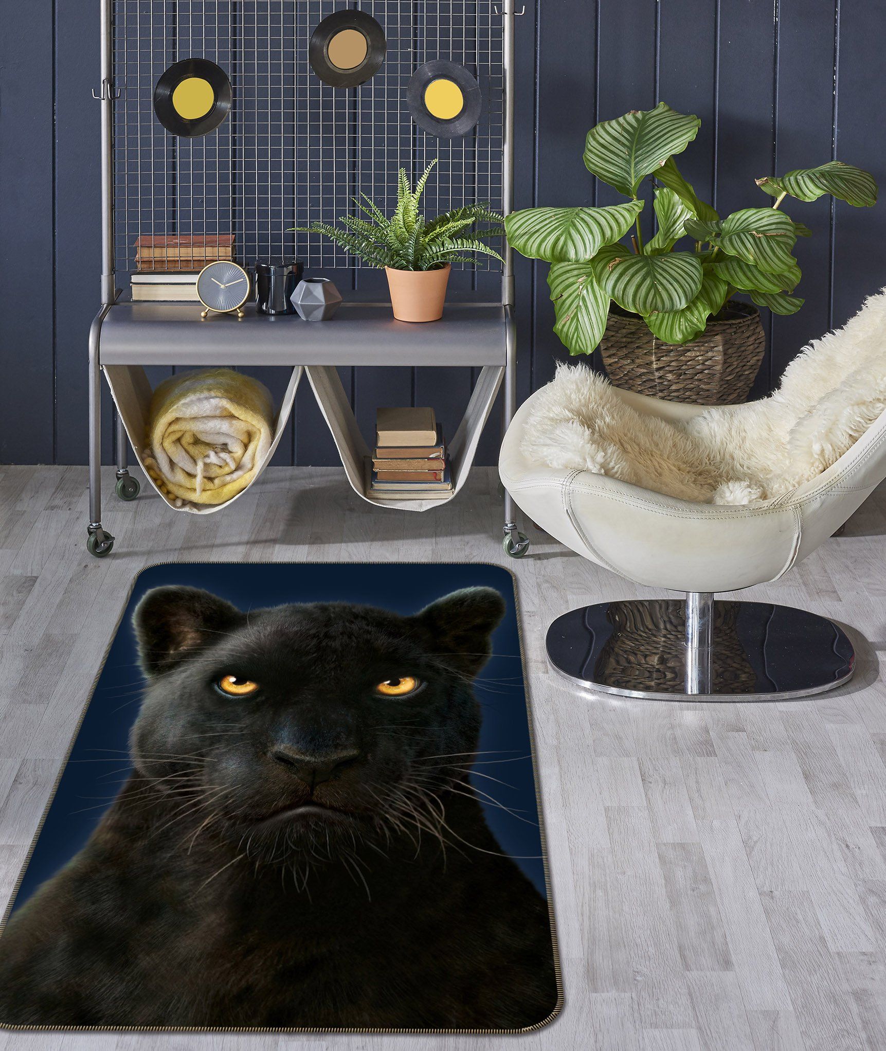 3D Black Panther Portrait 1011 Vincent Hie Rug Non Slip Rug Mat Mat AJ Creativity Home 