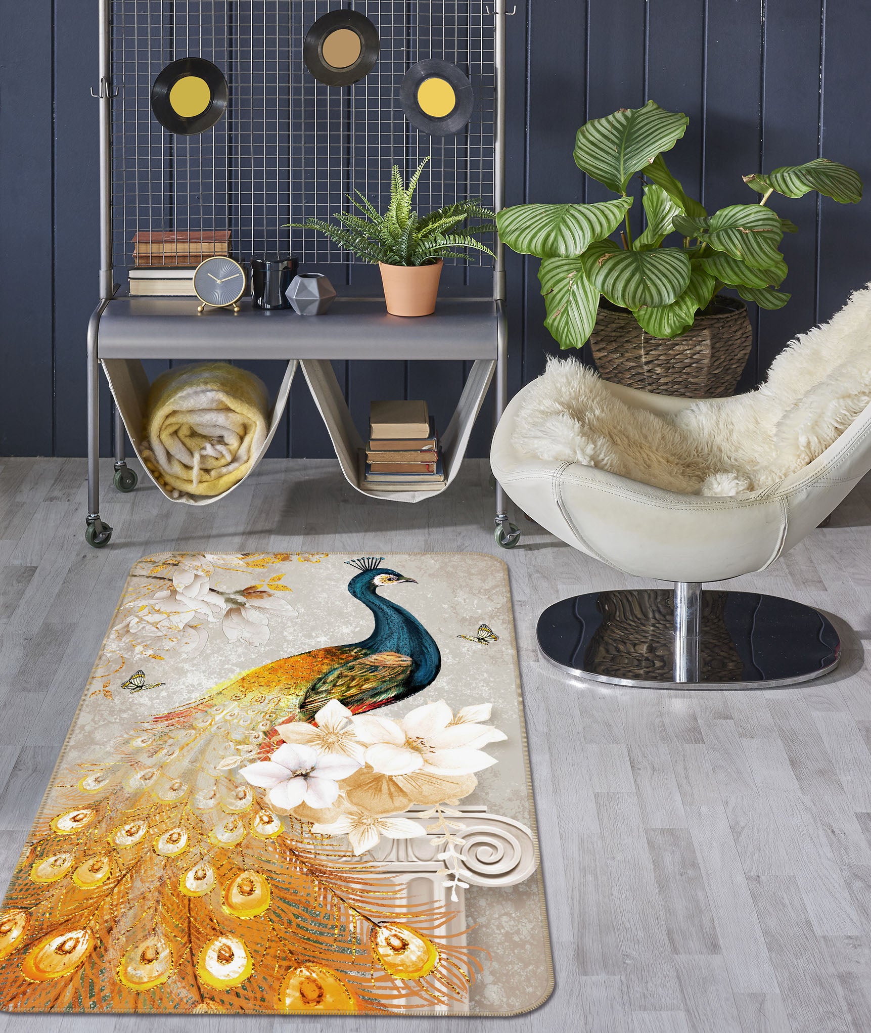 3D Peacock 34096 Non Slip Rug Mat