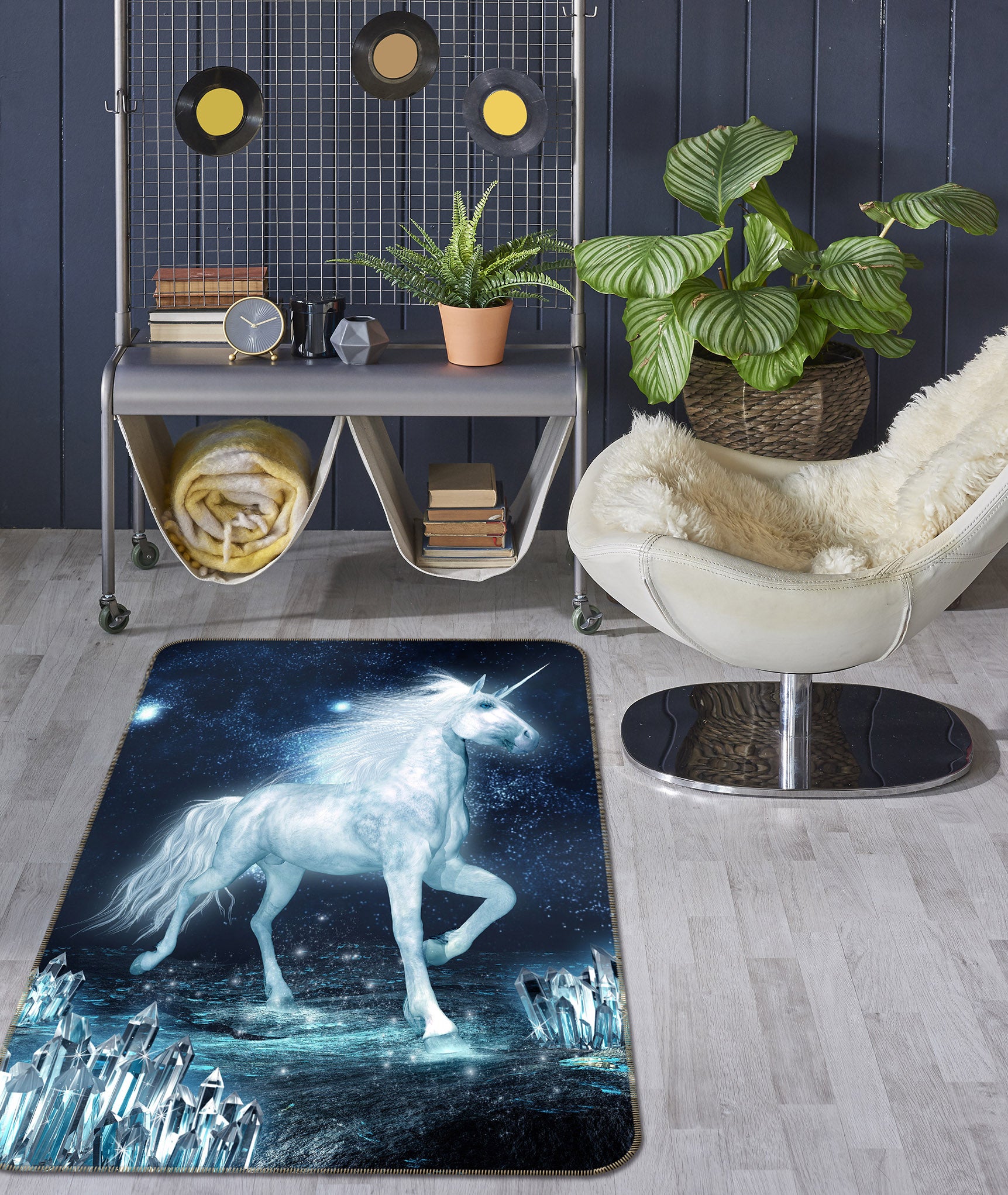 3D Unicorn Crystal 163 Animal Non Slip Rug Mat