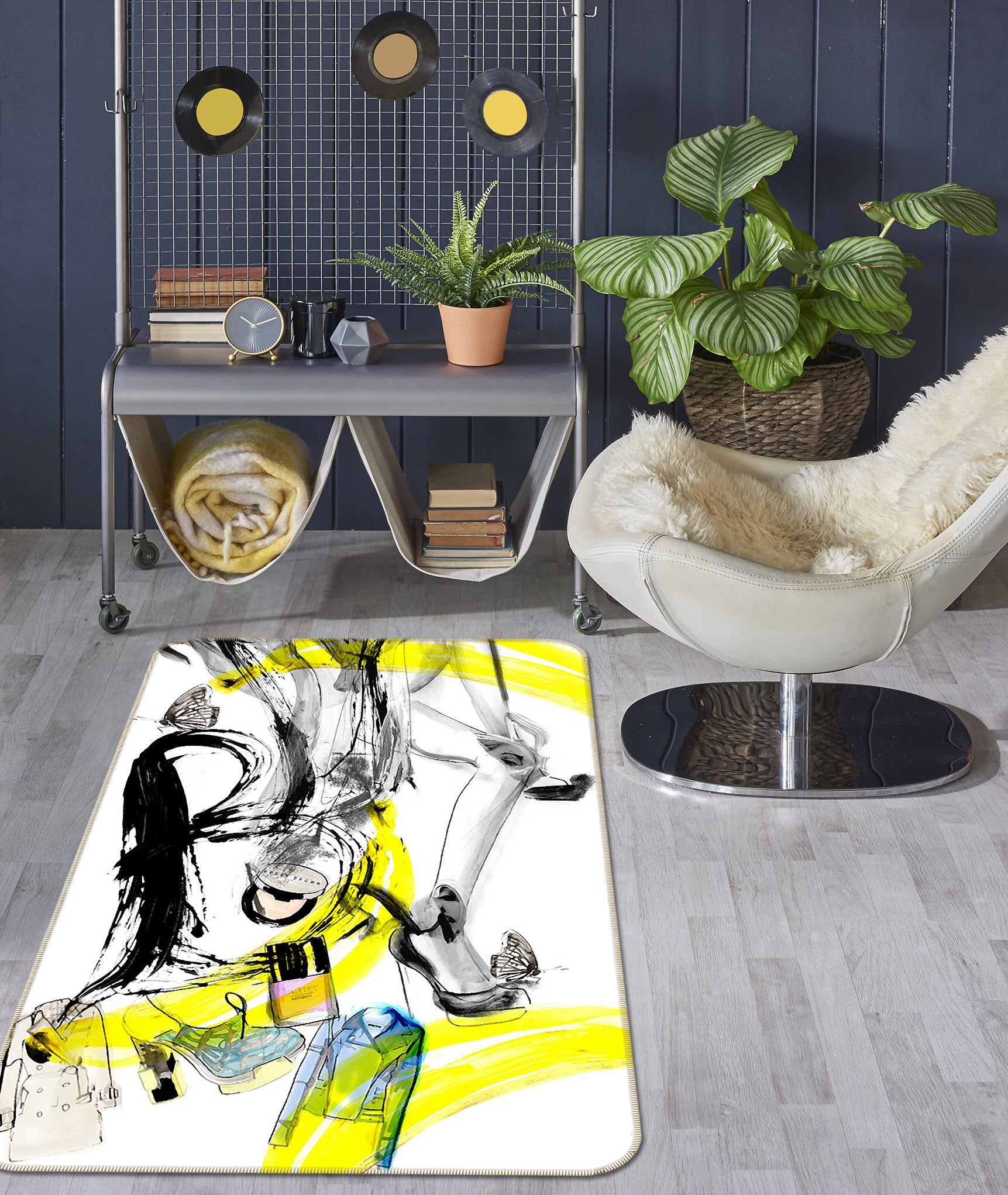 3D Clothes Shoes Pattern 65016 Non Slip Rug Mat