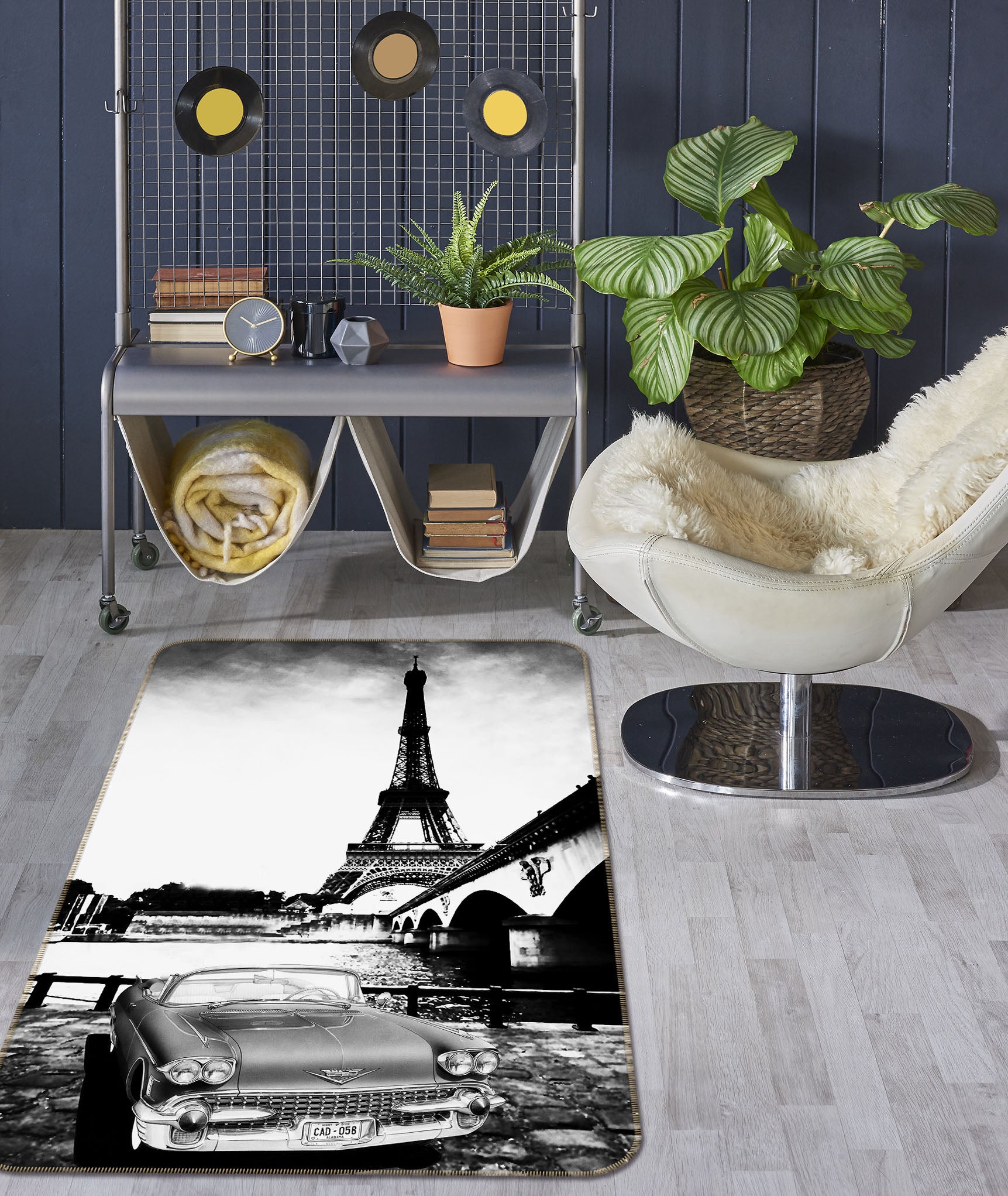3D Iron Tower Car 32162 Non Slip Rug Mat