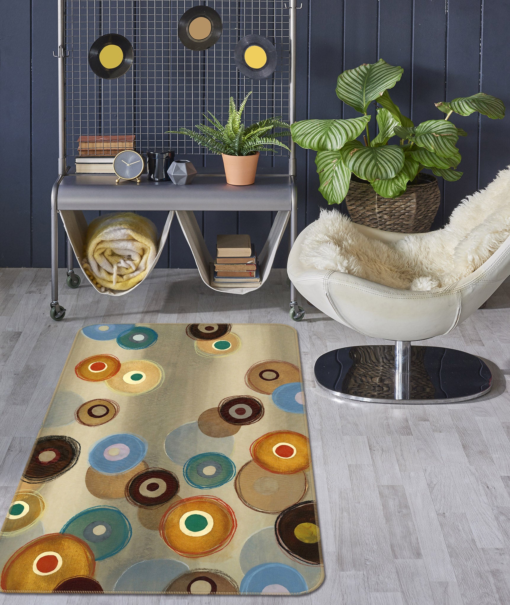 3D Circle Pattern 65050 Non Slip Rug Mat