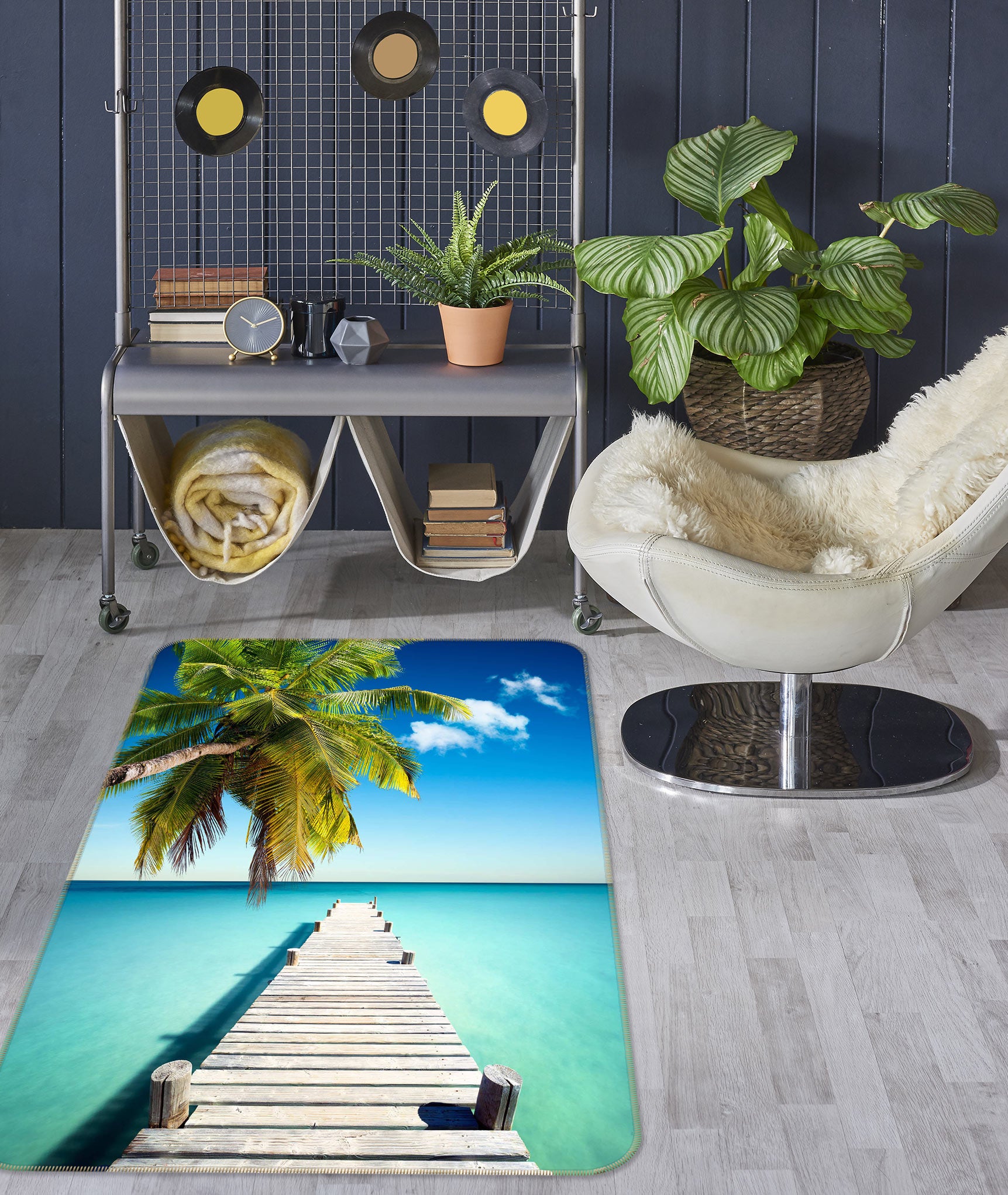 3D Coconut Bridge Corridor 77246 Non Slip Rug Mat