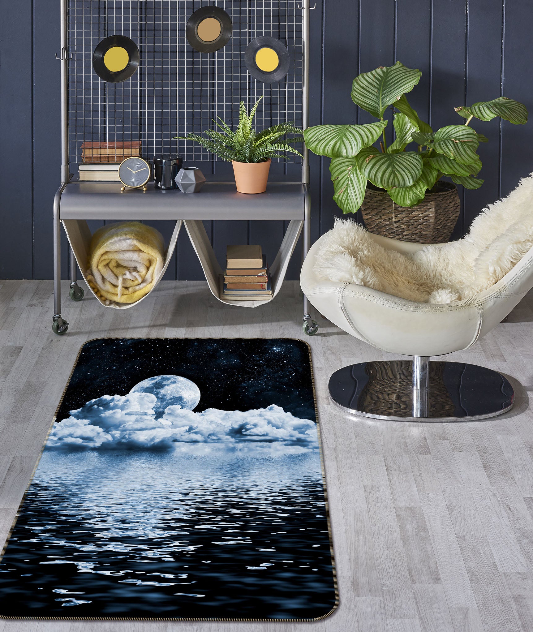 3D Surface Moon 32100 Non Slip Rug Mat