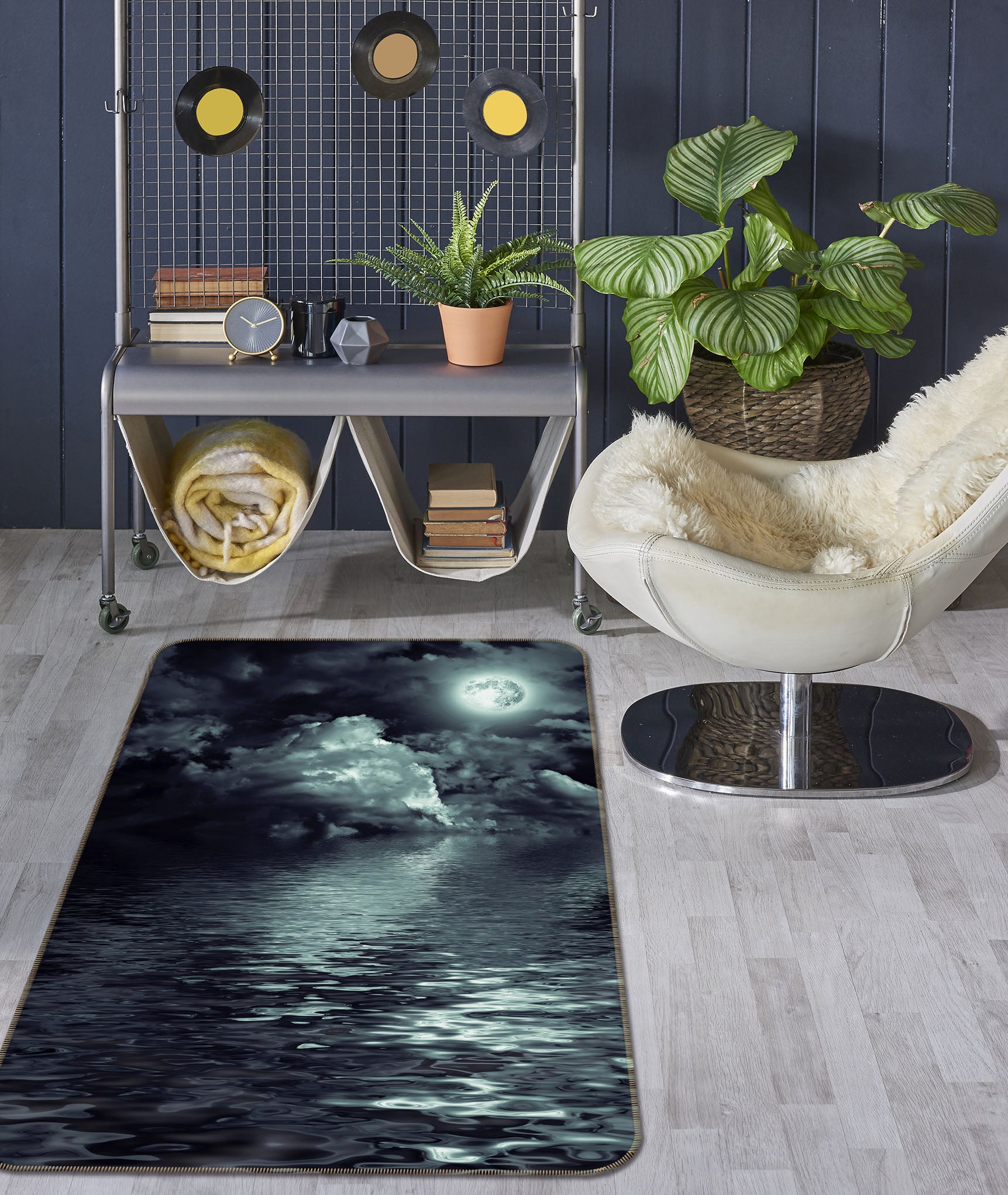 3D Water Surface Moon 32108 Non Slip Rug Mat