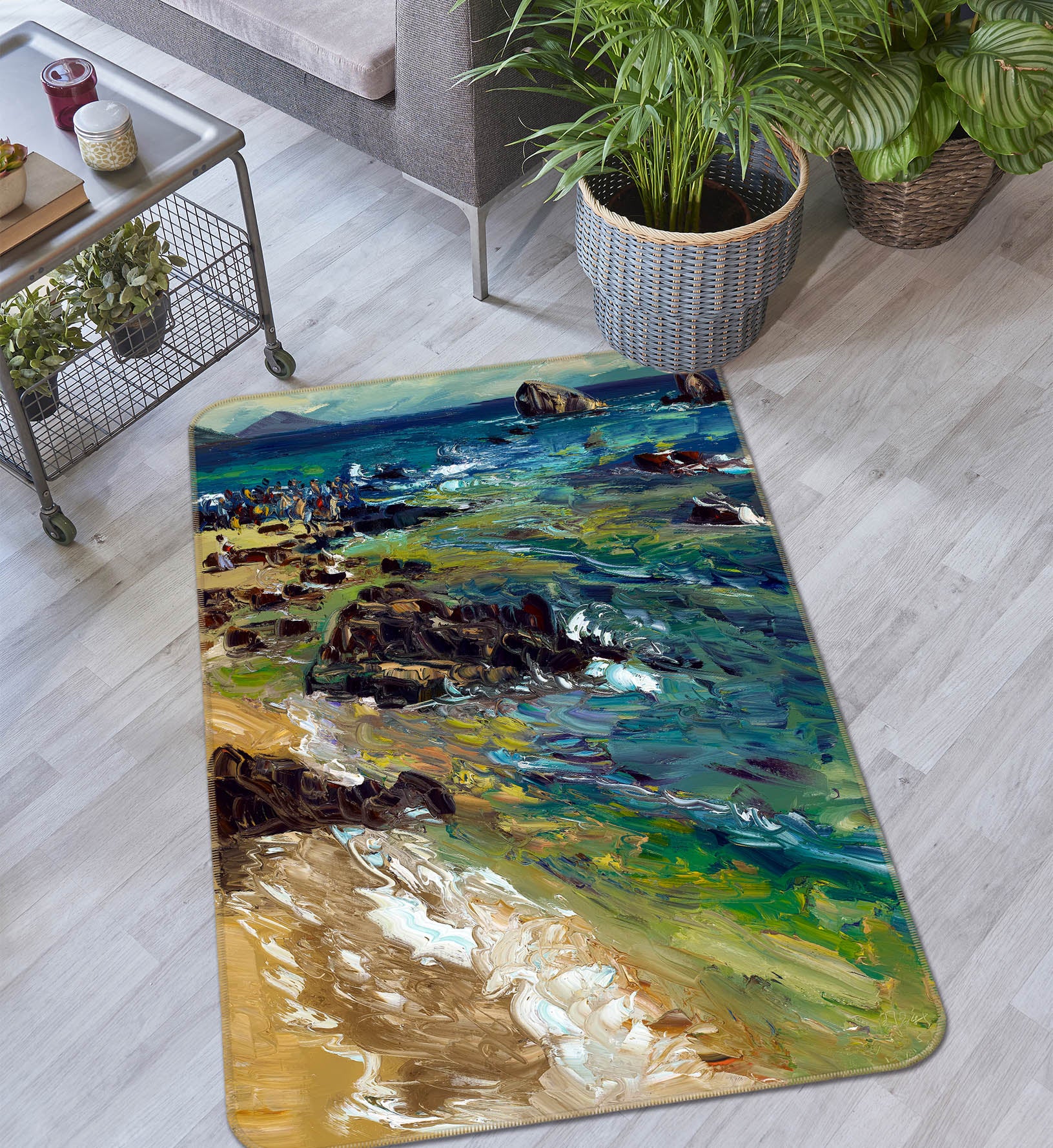 3D Sea Waves 65065 Non Slip Rug Mat