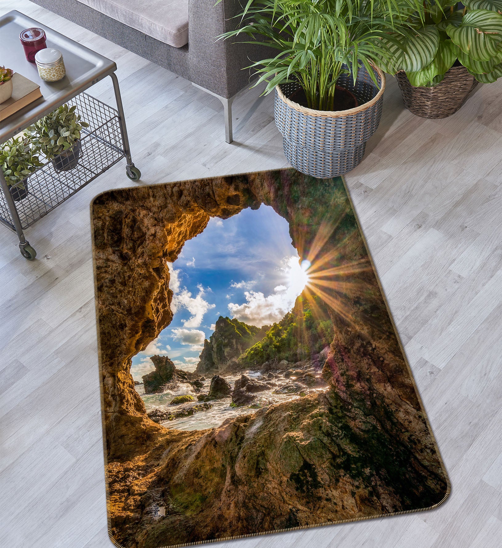 3D Stone Cave 26096 Non Slip Rug Mat