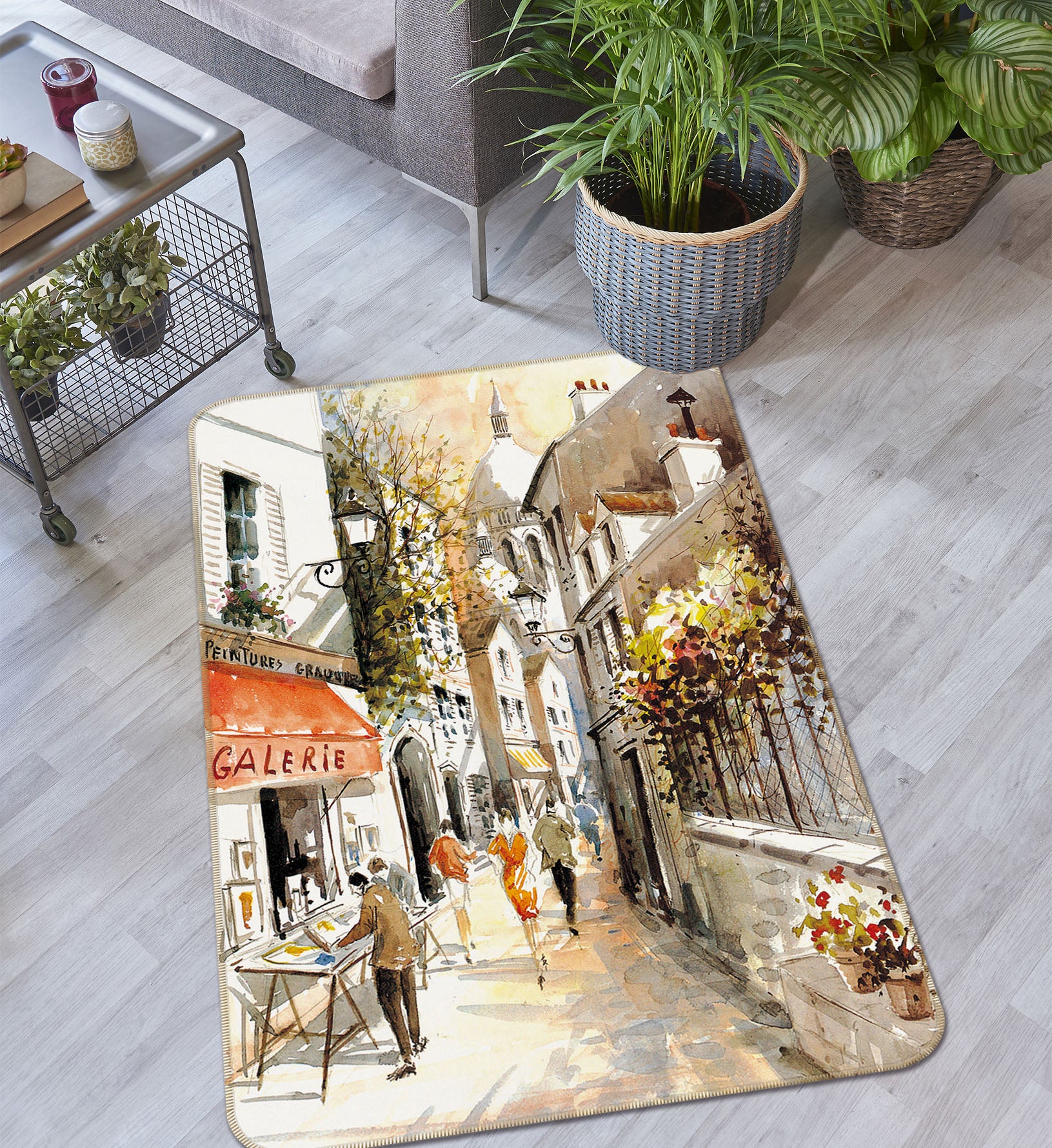 3D Houses Street 32182 Non Slip Rug Mat