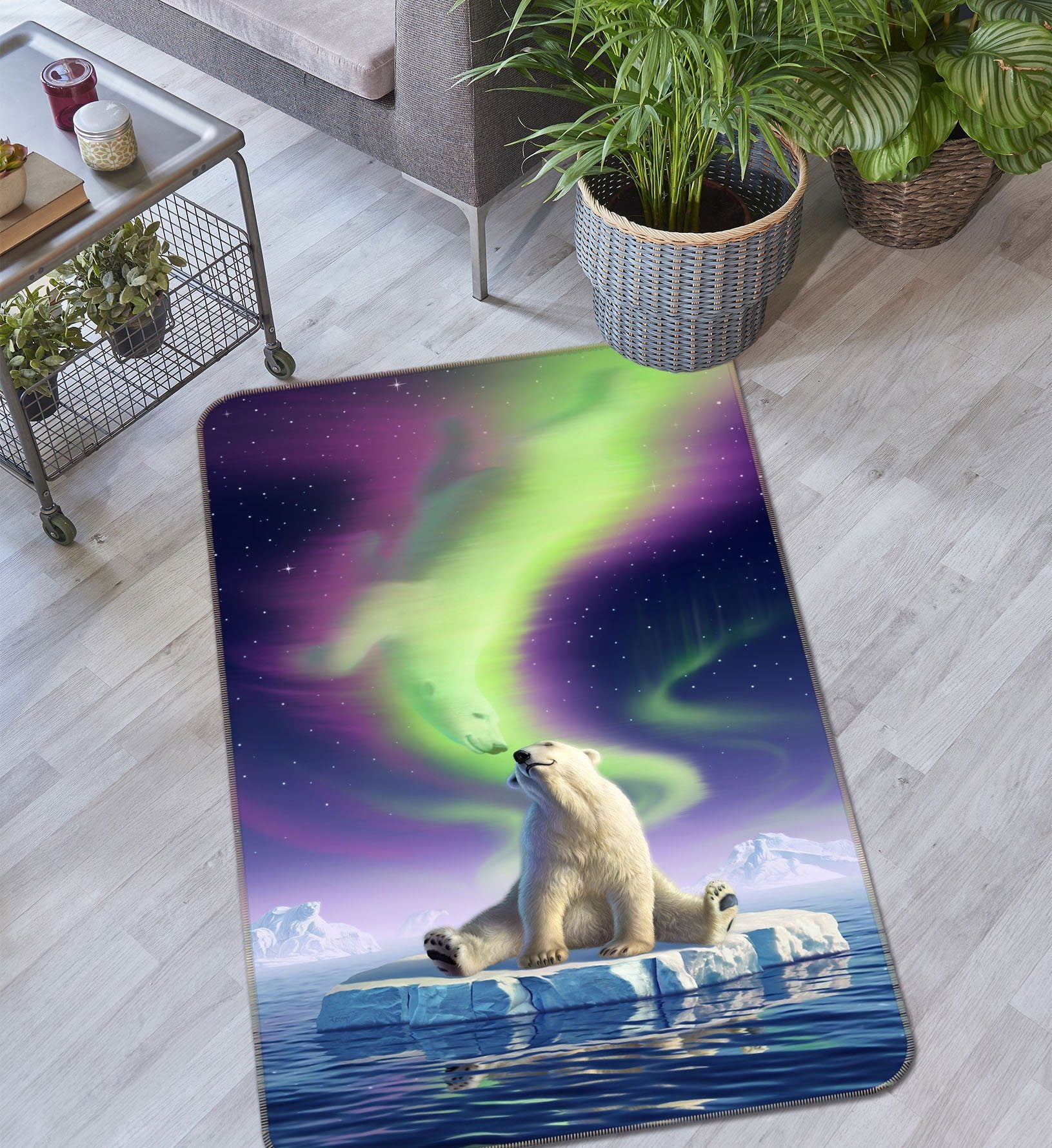 3D Arctic Kiss 1003 Jerry LoFaro Rug Non Slip Rug Mat Mat AJ Creativity Home 