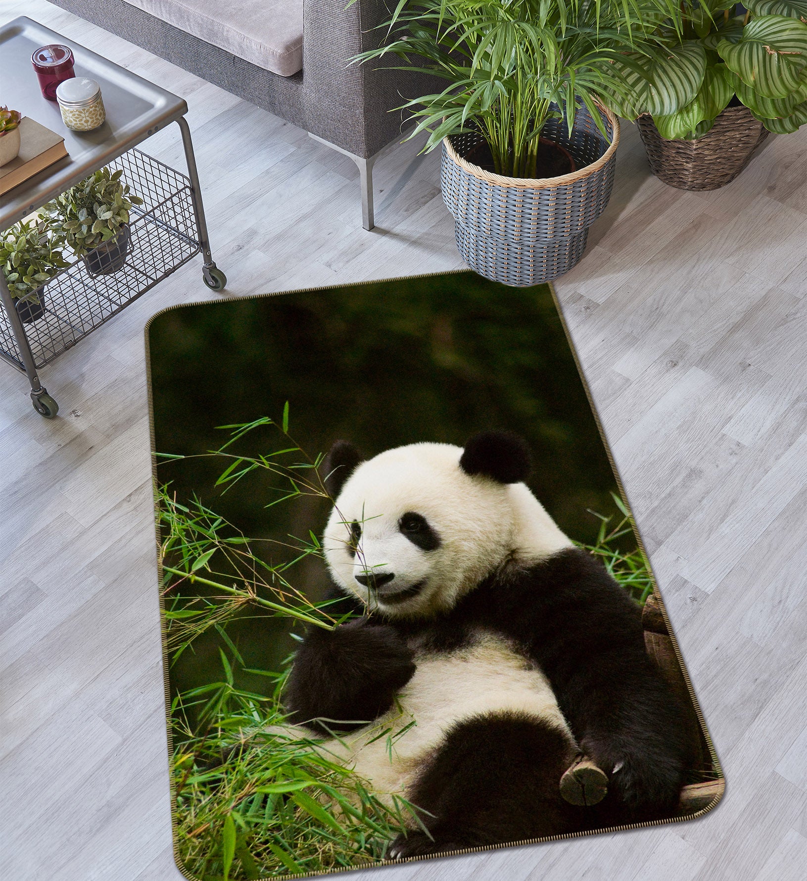 3D Panda Bamboo 174 Animal Non Slip Rug Mat
