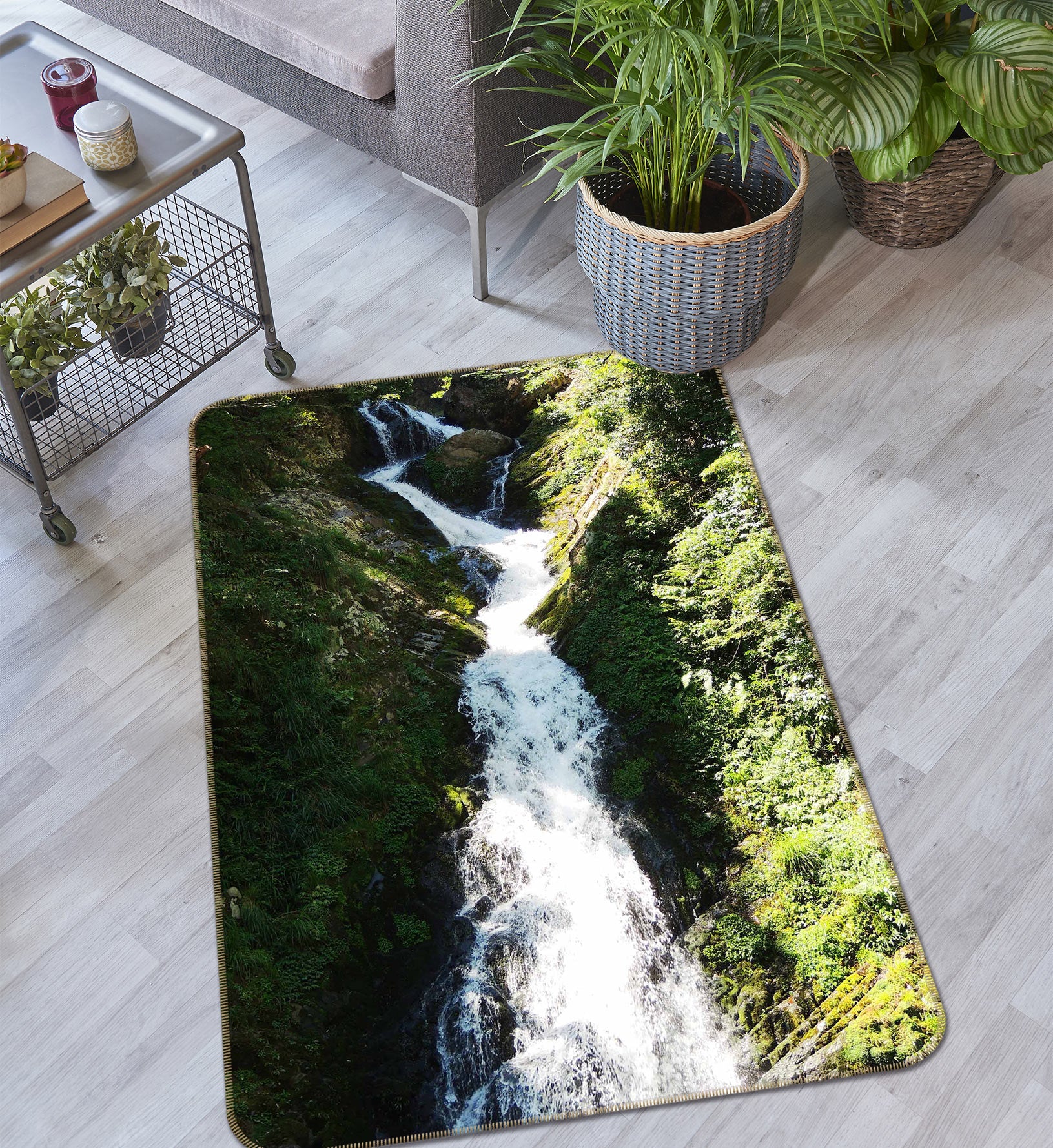 3D Mountain Torrent 27035 Non Slip Rug Mat