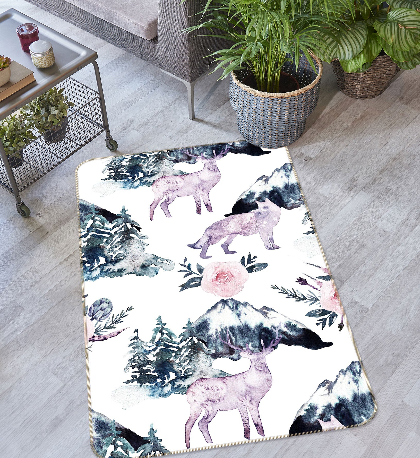 3D Sheep Wolf 162 Uta Naumann Rug Non Slip Rug Mat
