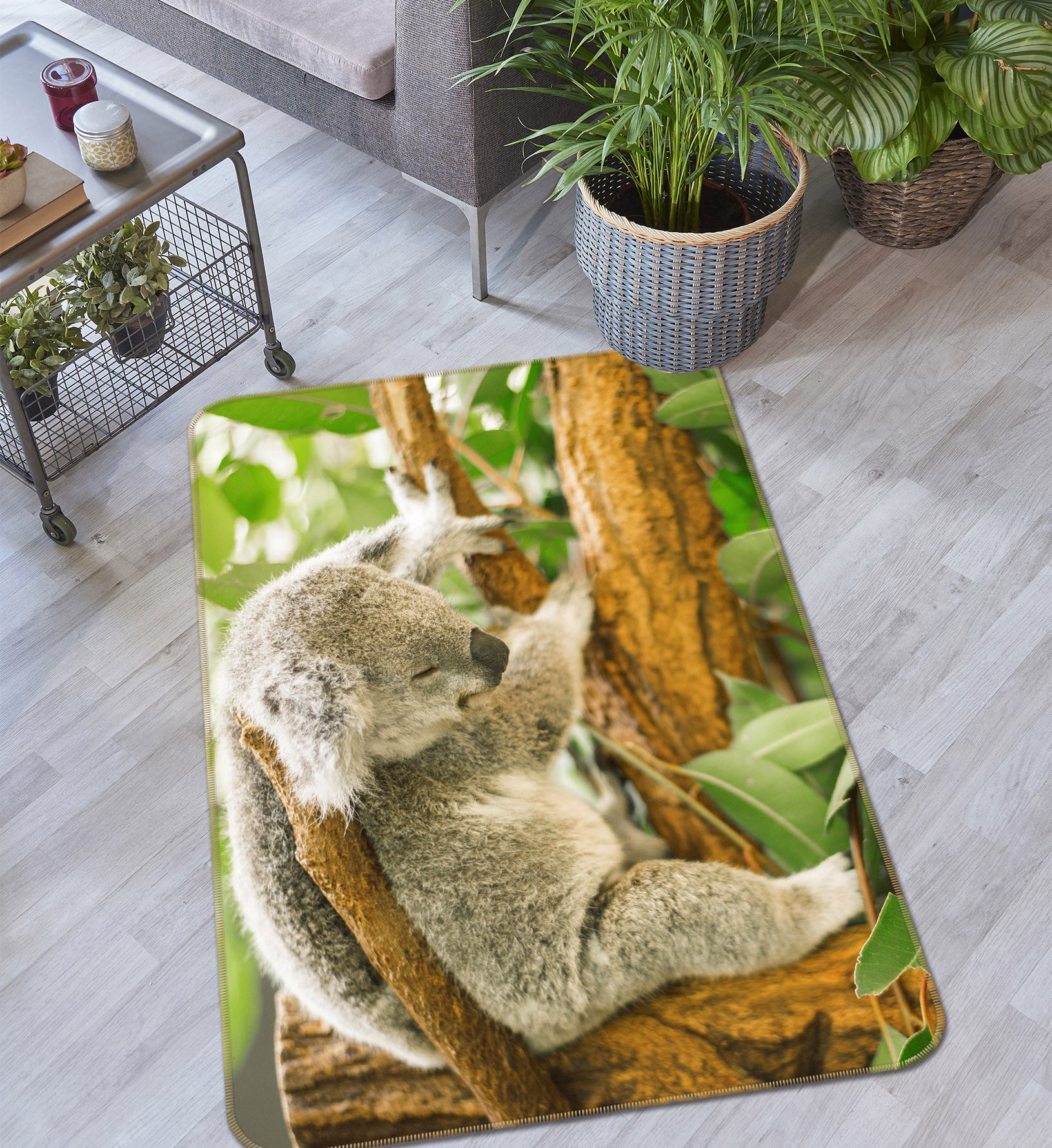 3D Koala Sleeping 181 Animal Non Slip Rug Mat