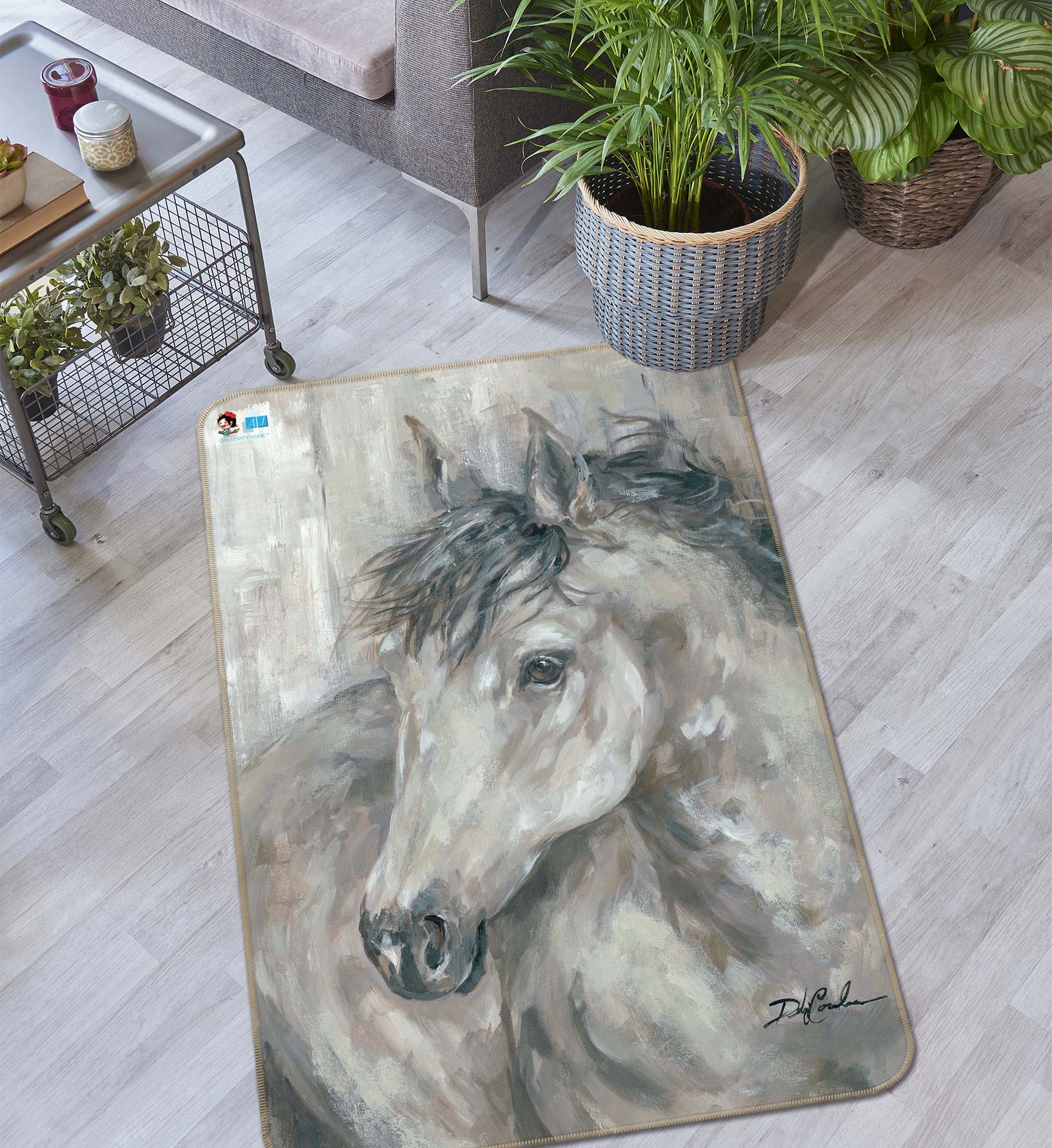 3D Horse Painting 1076 Debi Coules Rug Non Slip Rug Mat