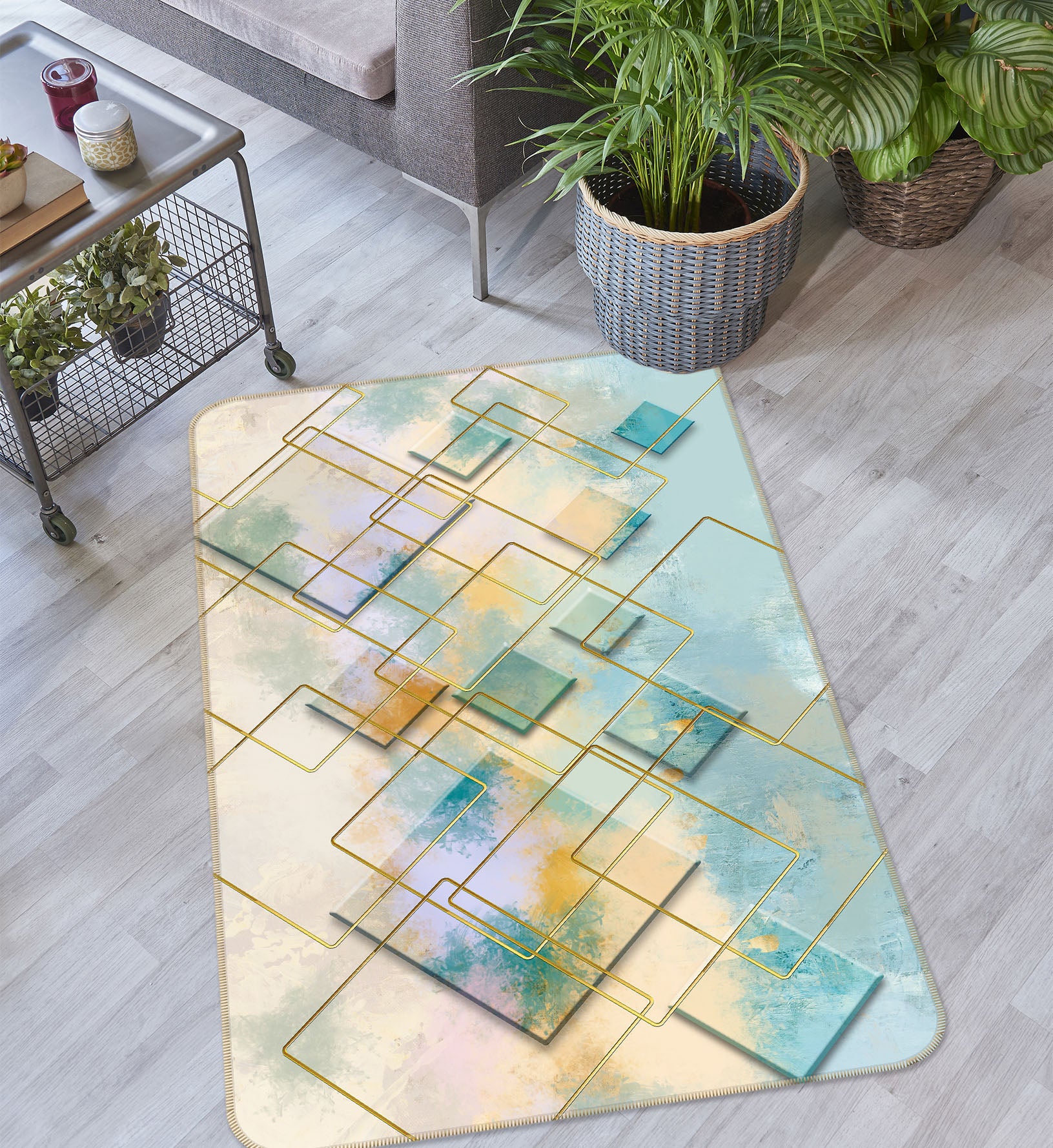 3D Diamond Pattern 29219 Non Slip Rug Mat