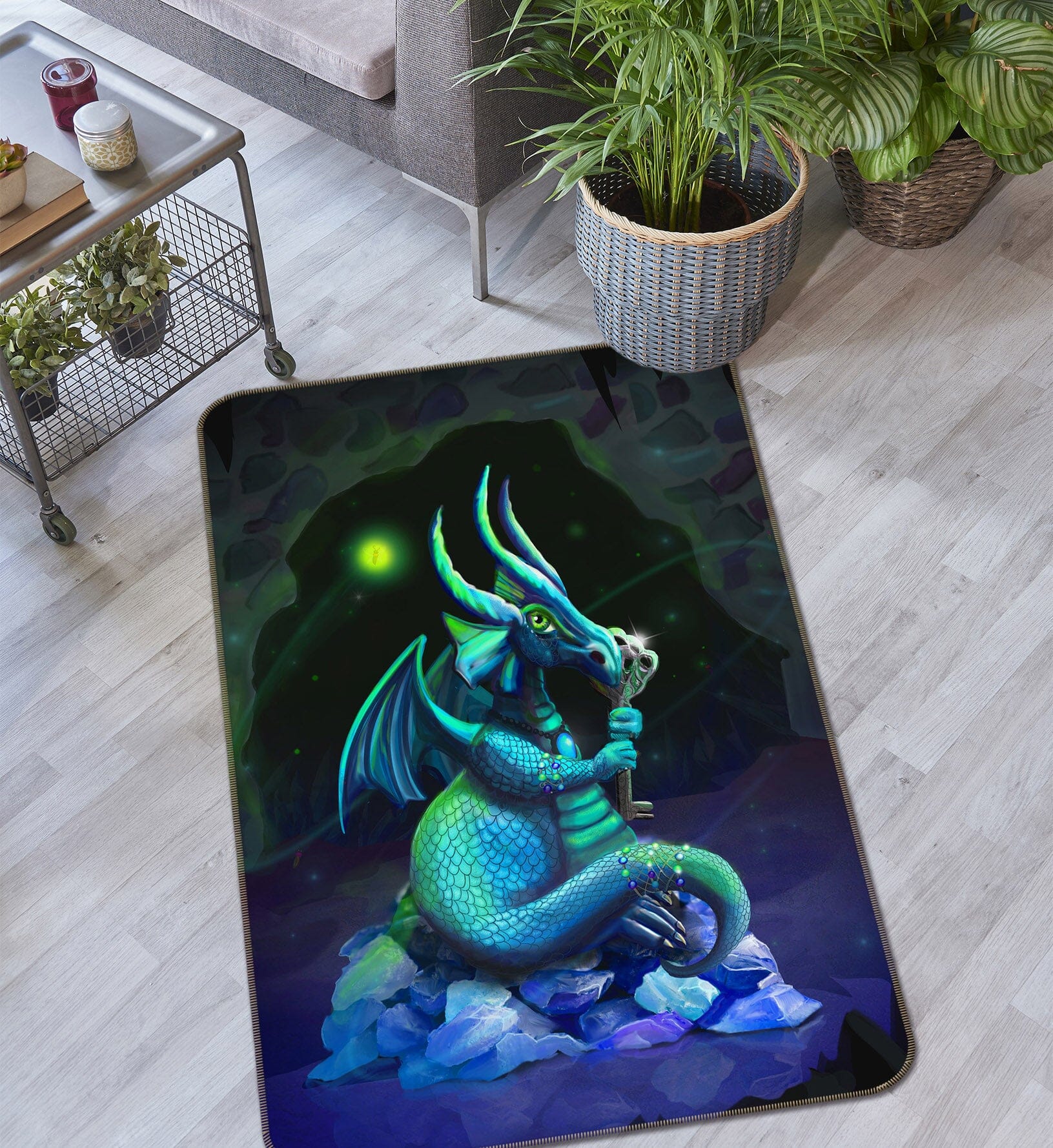 3D Night Dragon 3029 Rose Catherine Khan Rug Non Slip Rug Mat Mat AJ Creativity Home 