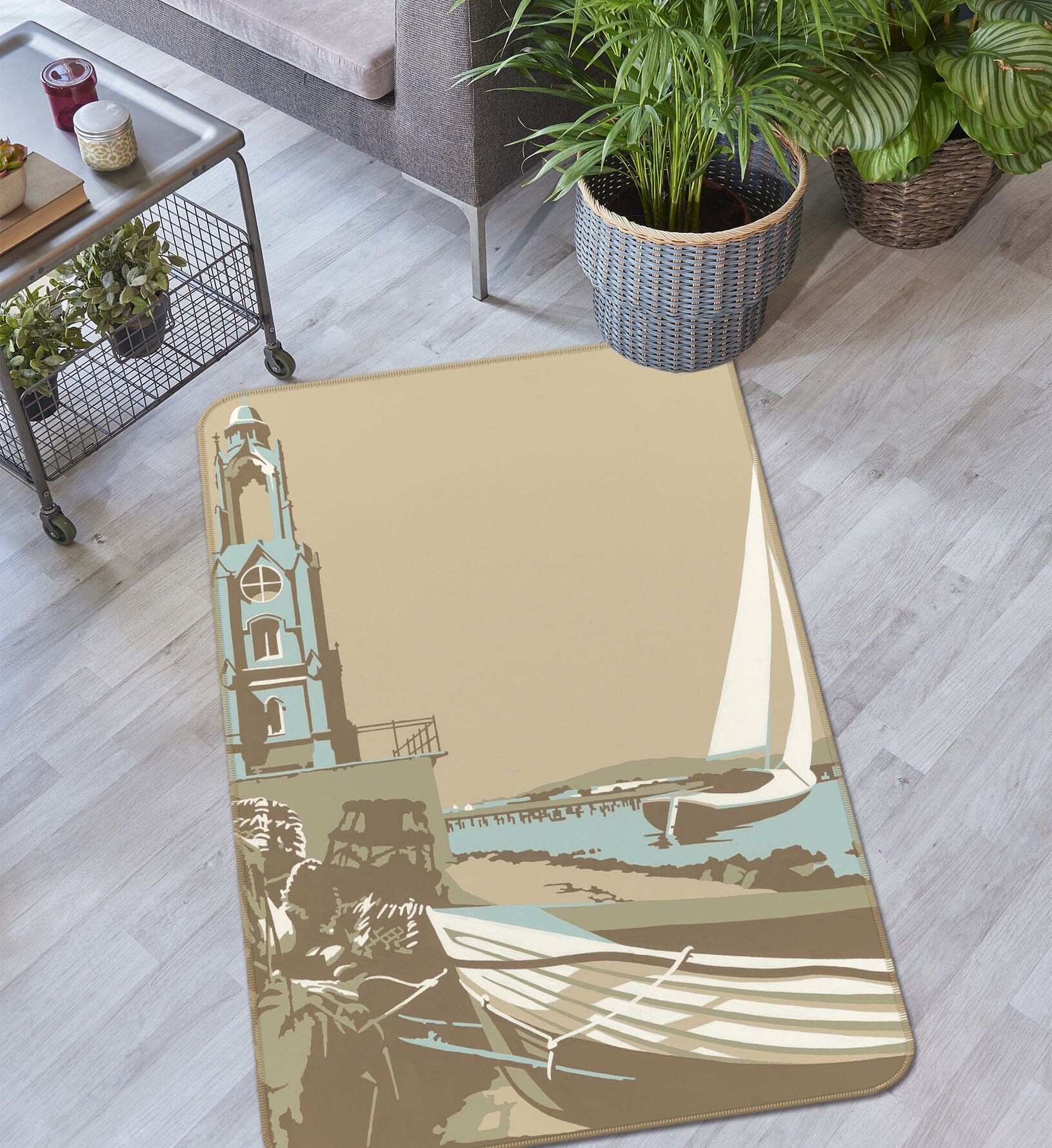 3D Swanage Tower 1158 Steve Read Rug Non Slip Rug Mat Mat AJ Creativity Home 