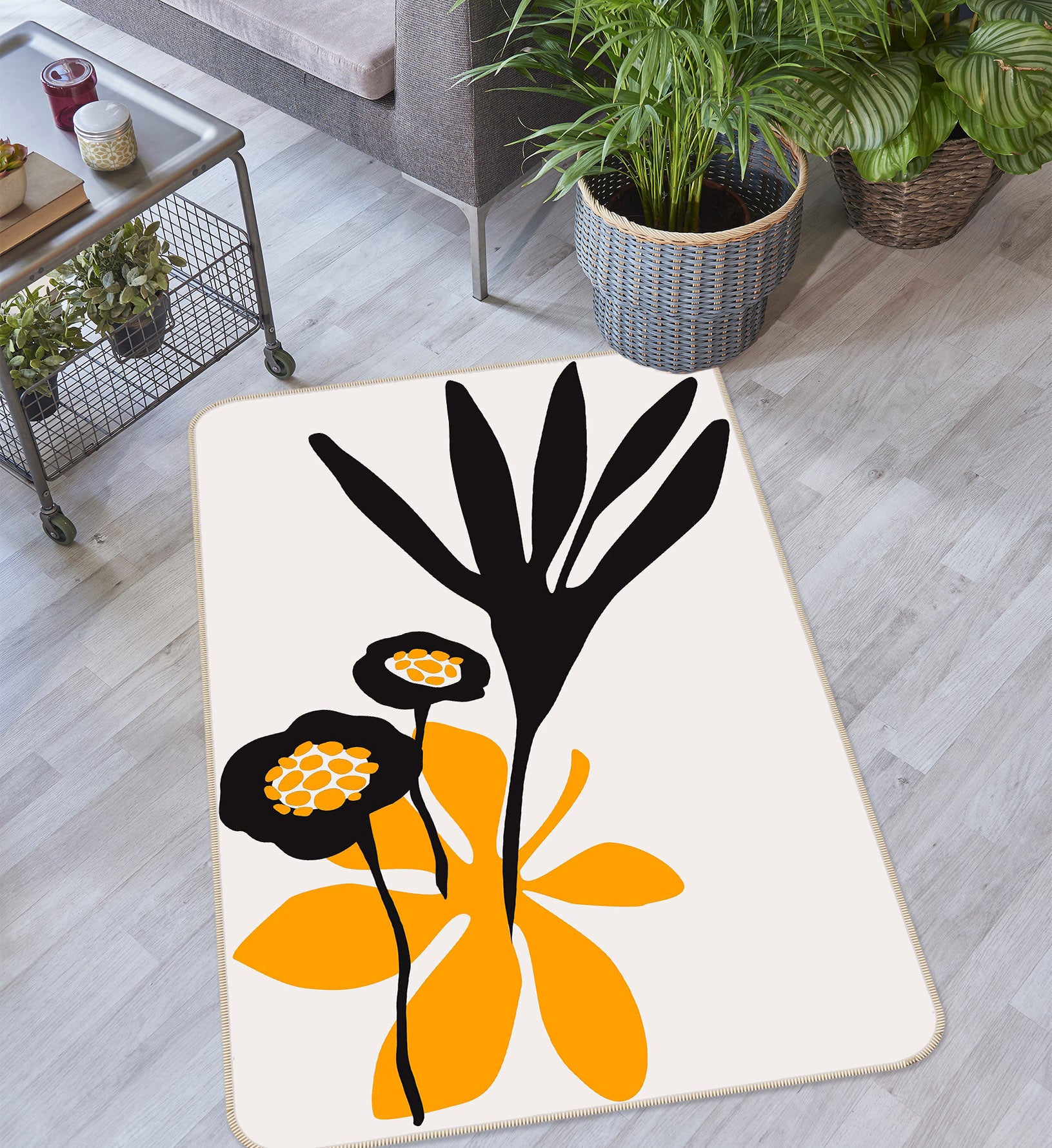 3D Blossom Beauty 1014 Boris Draschoff Rug Non Slip Rug Mat