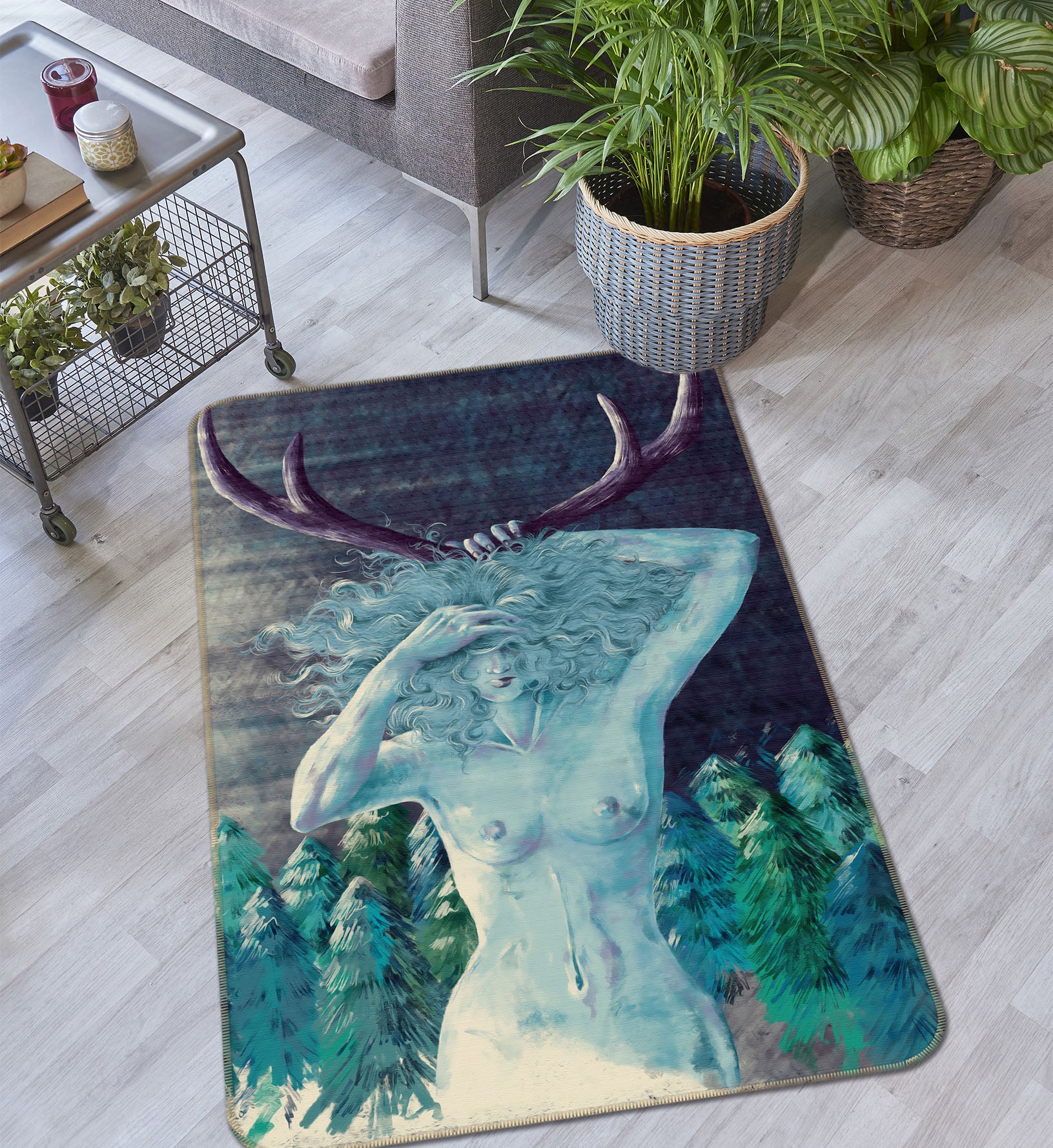 3D Antlers Beauty 65017 Non Slip Rug Mat