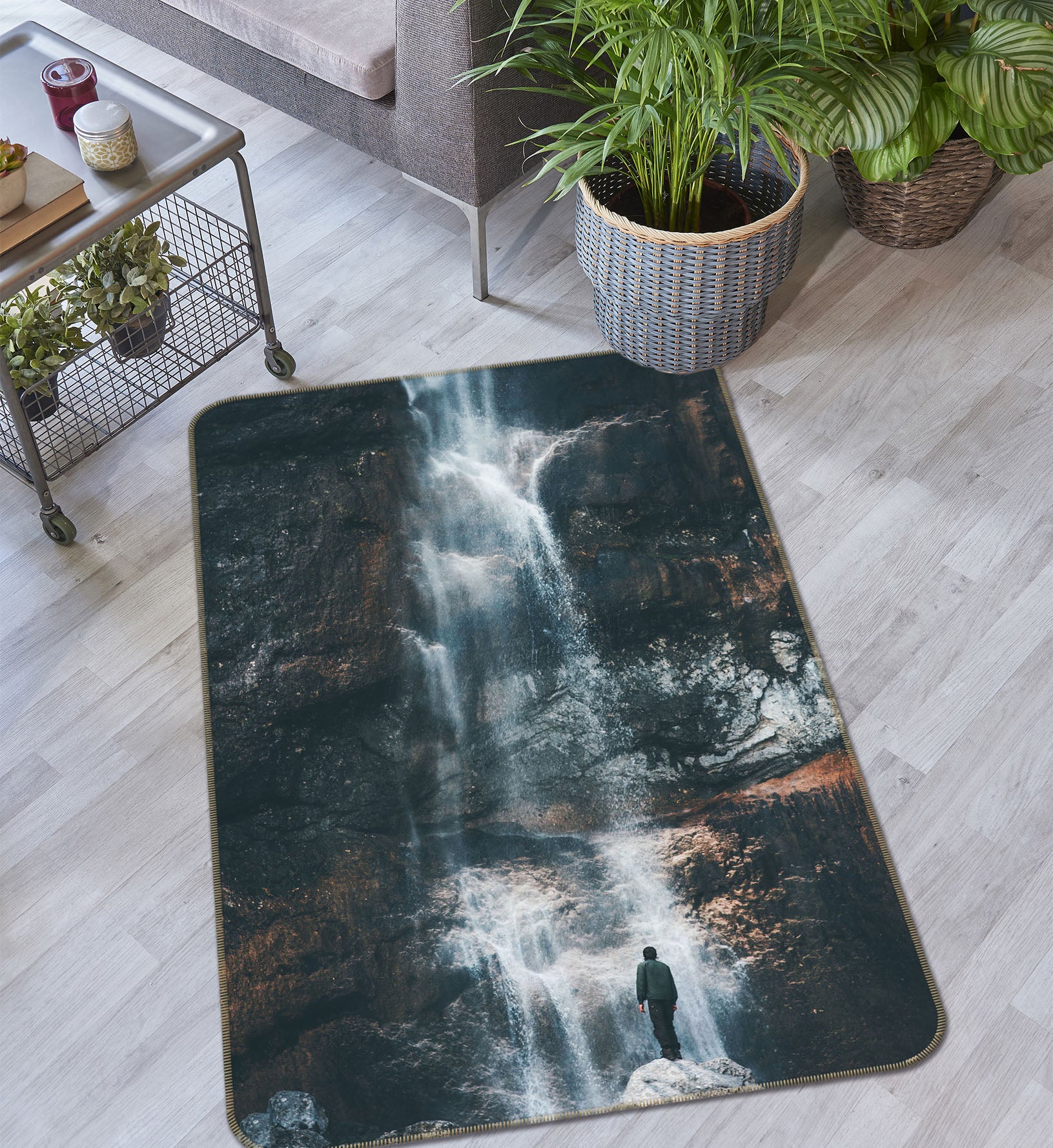 3D Running Water 26151 Non Slip Rug Mat