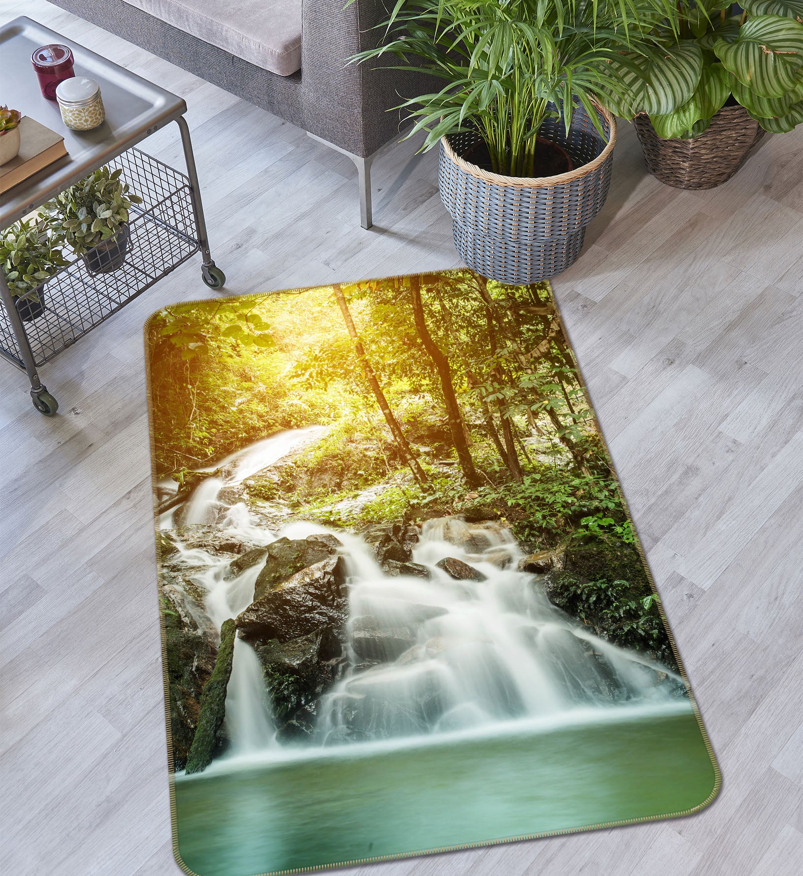 3D Rapids Waterfall 26164 Non Slip Rug Mat