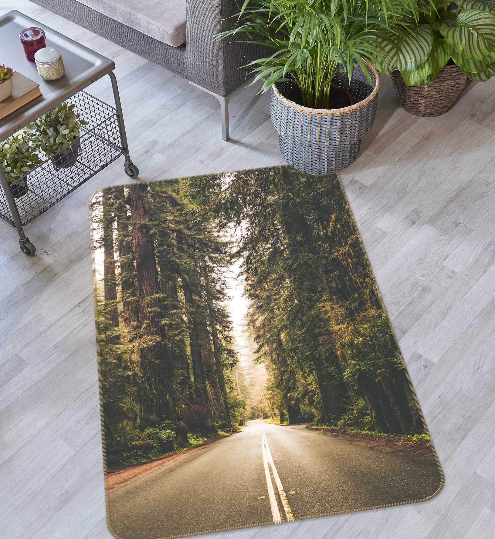 3D Forest Road 33068 Non Slip Rug Mat