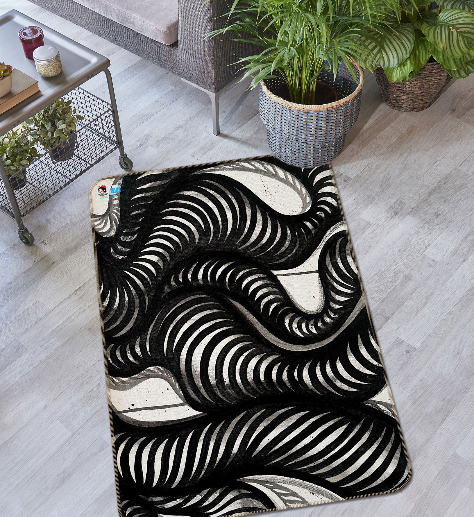 3D Line Drawing 8222 Jacqueline Reynoso Rug Non Slip Rug Mat