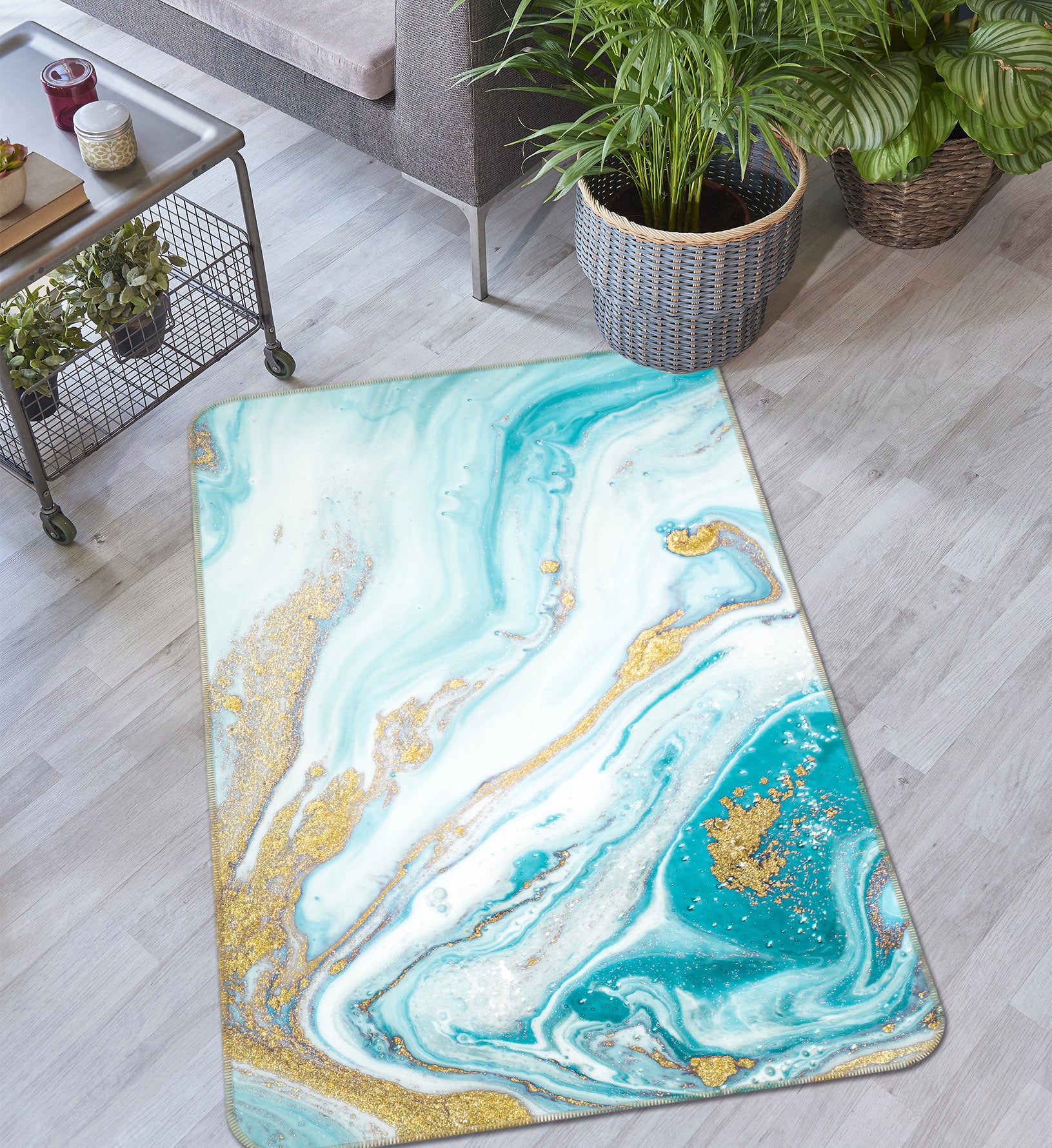 3D Pattern Lines 26076 Non Slip Rug Mat