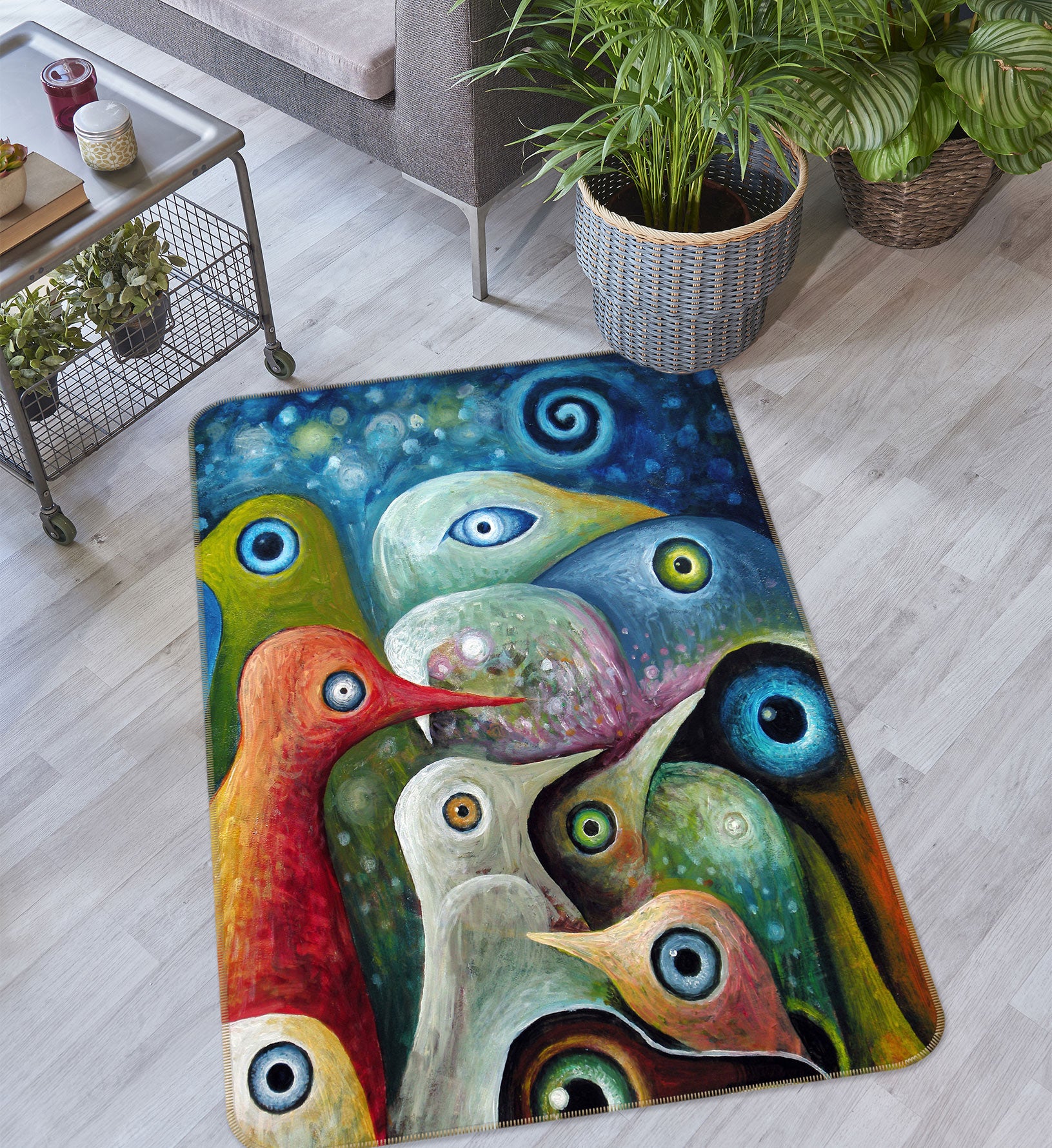 3D Color Bird 76172 Non Slip Rug Mat