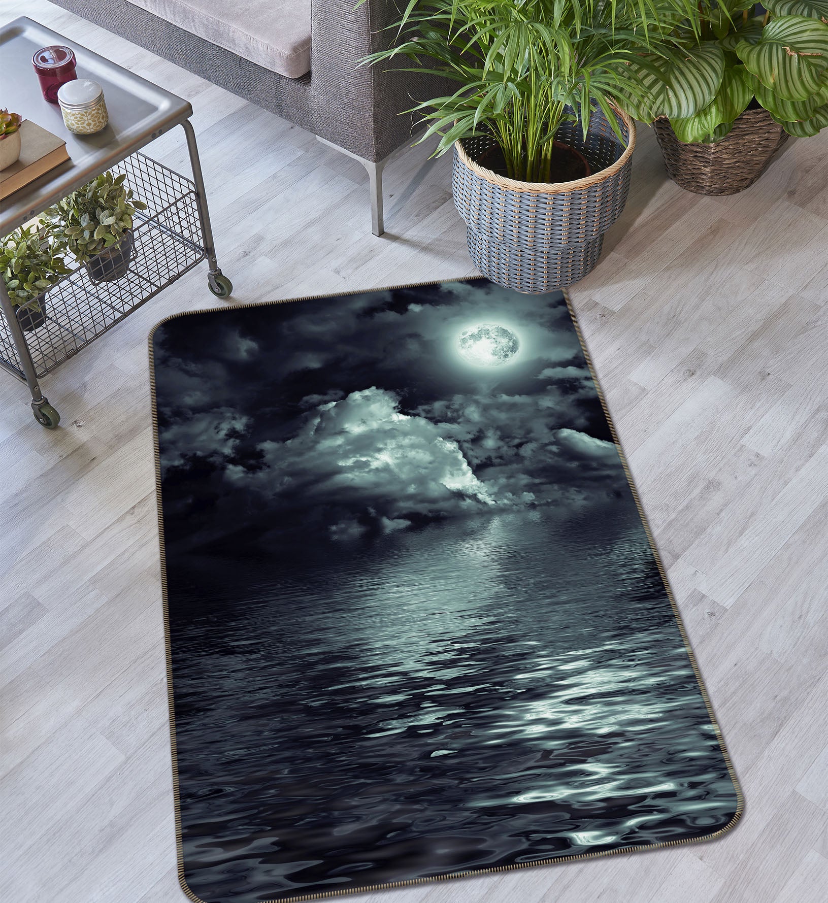 3D Water Surface Moon 32108 Non Slip Rug Mat
