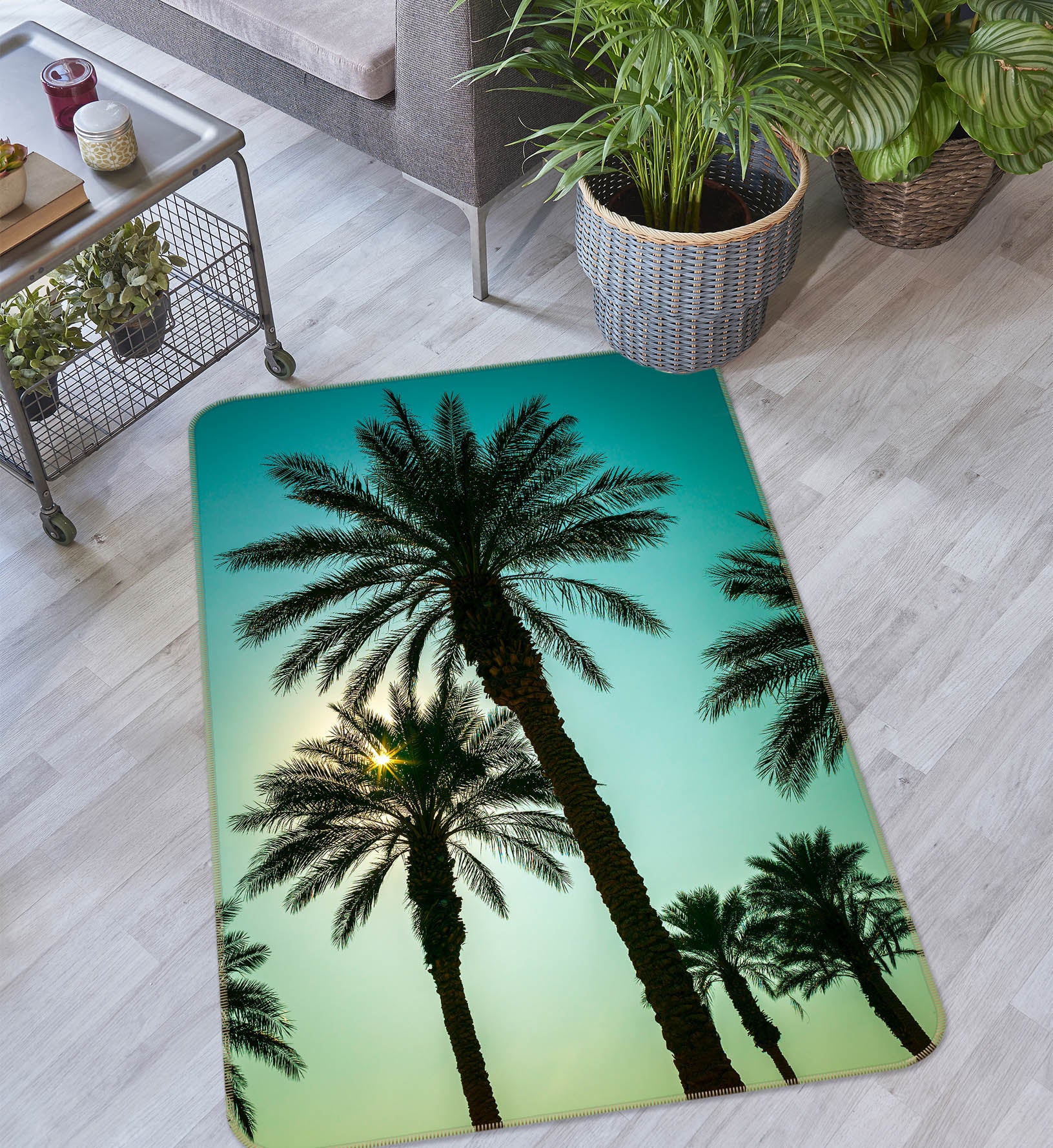 3D Coconut Tree 83286 Assaf Frank Rug Non Slip Rug Mat