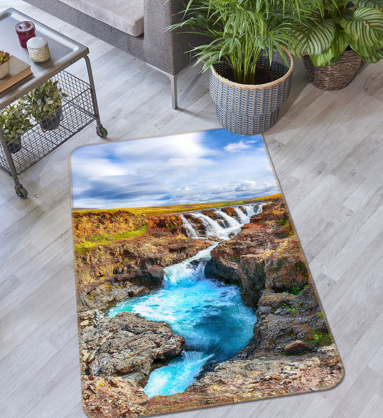 3D Mountains Rivers 26212 Non Slip Rug Mat