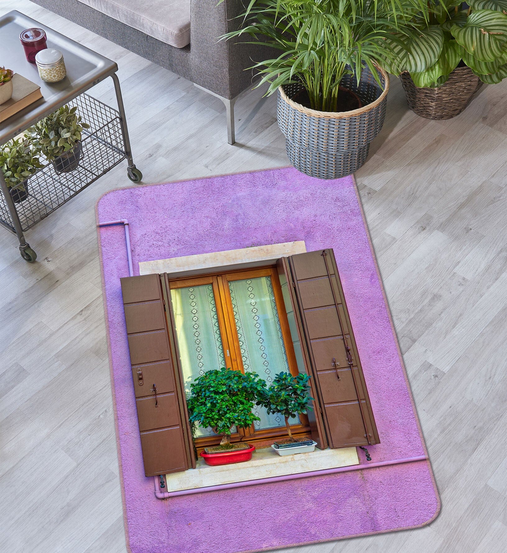 3D Sill Greenery 1194 Marco Carmassi Rug Non Slip Rug Mat Mat AJ Creativity Home 