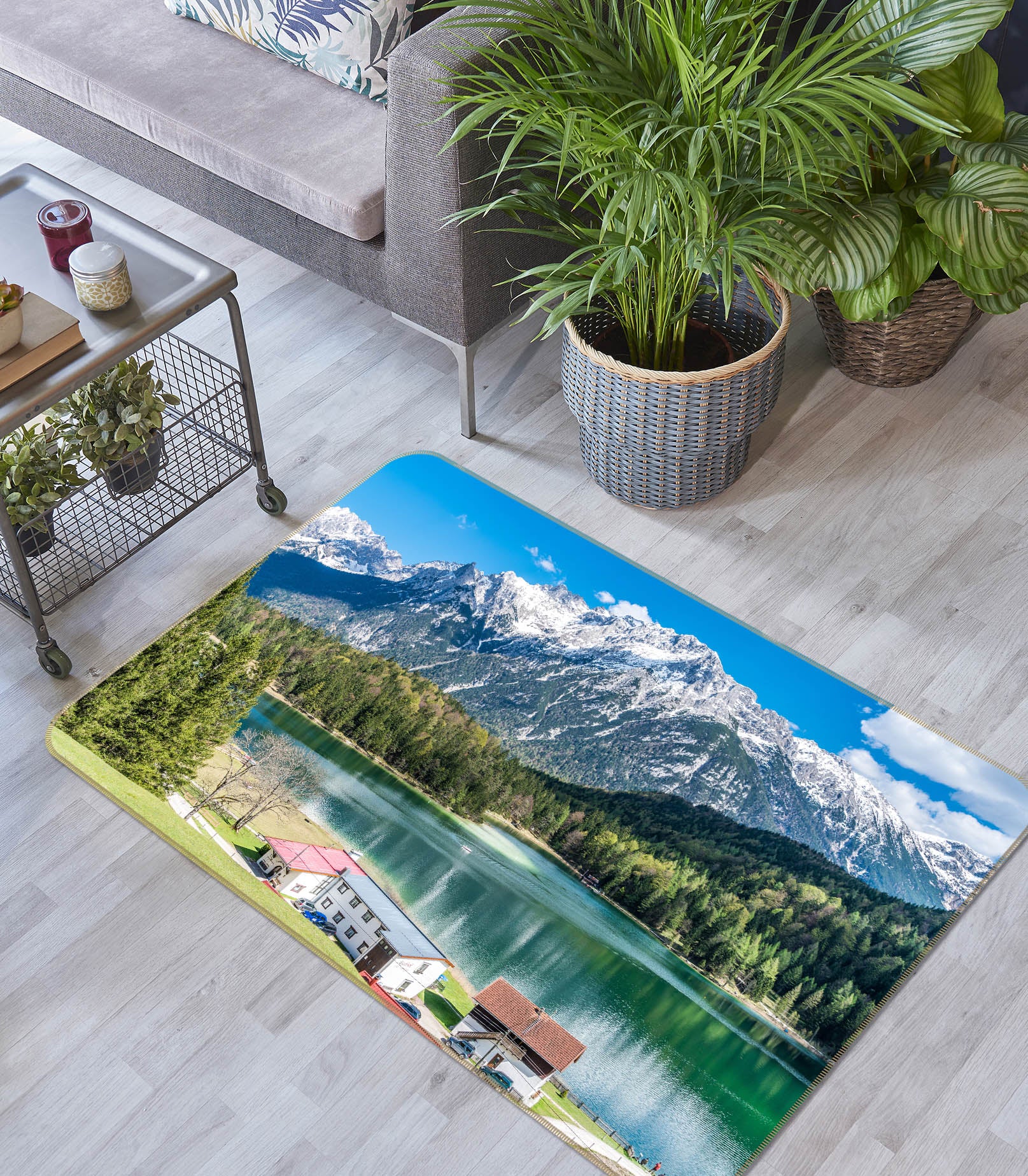 3D Lake Snow Mountain 30125 Non Slip Rug Mat