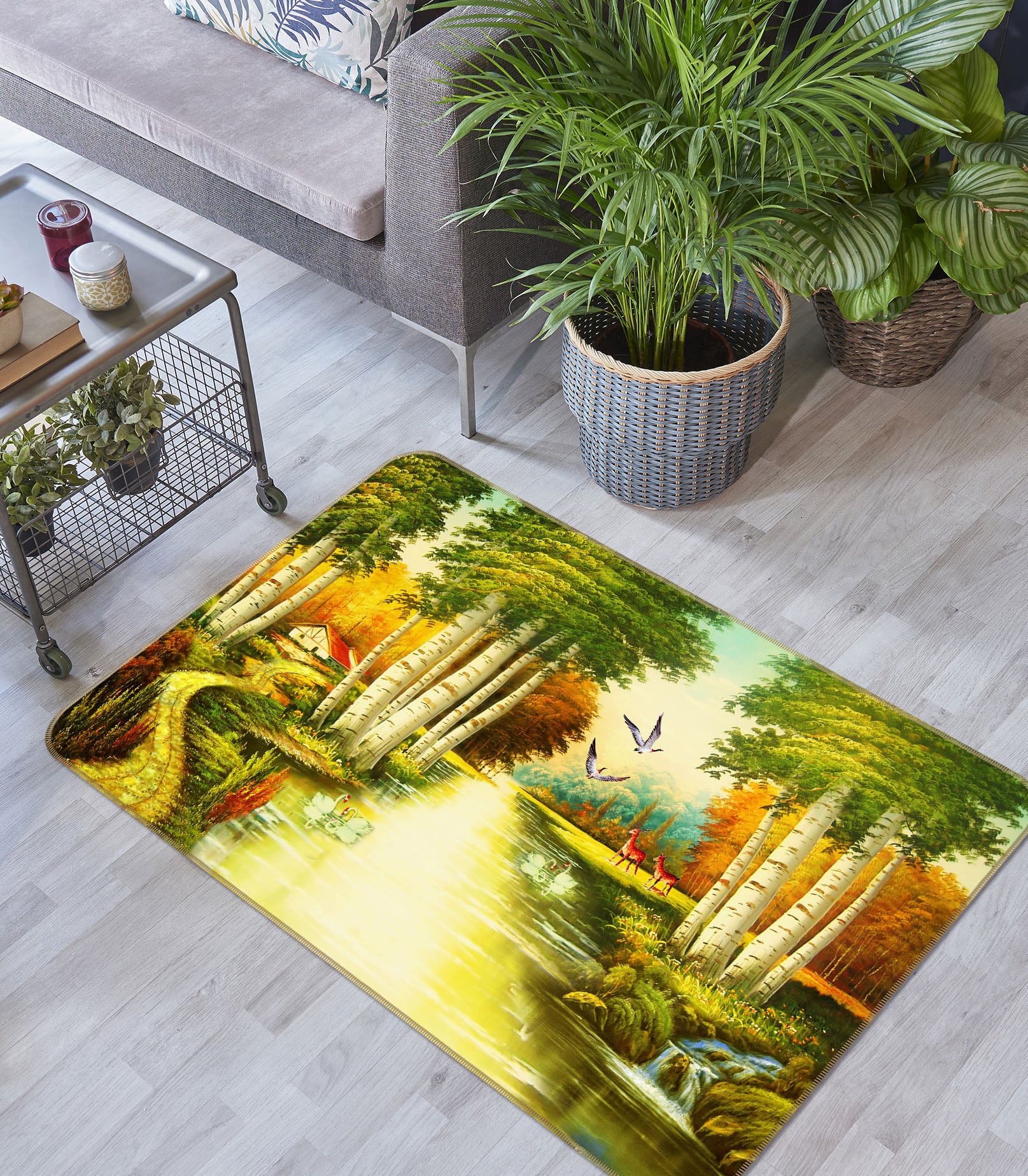 3D River Trees 33172 Non Slip Rug Mat