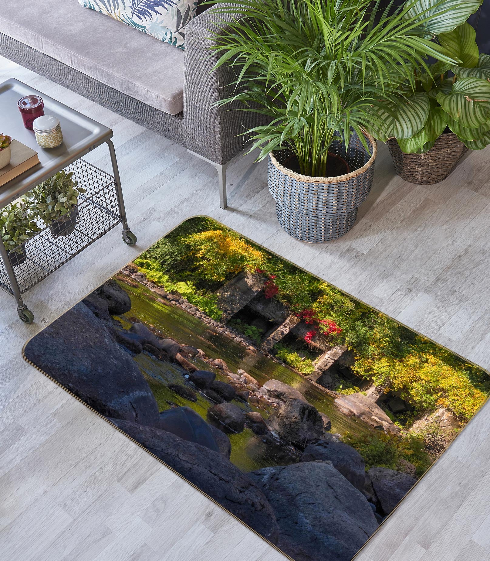 3D Stone Grass 1017 Jerry LoFaro Rug Non Slip Rug Mat