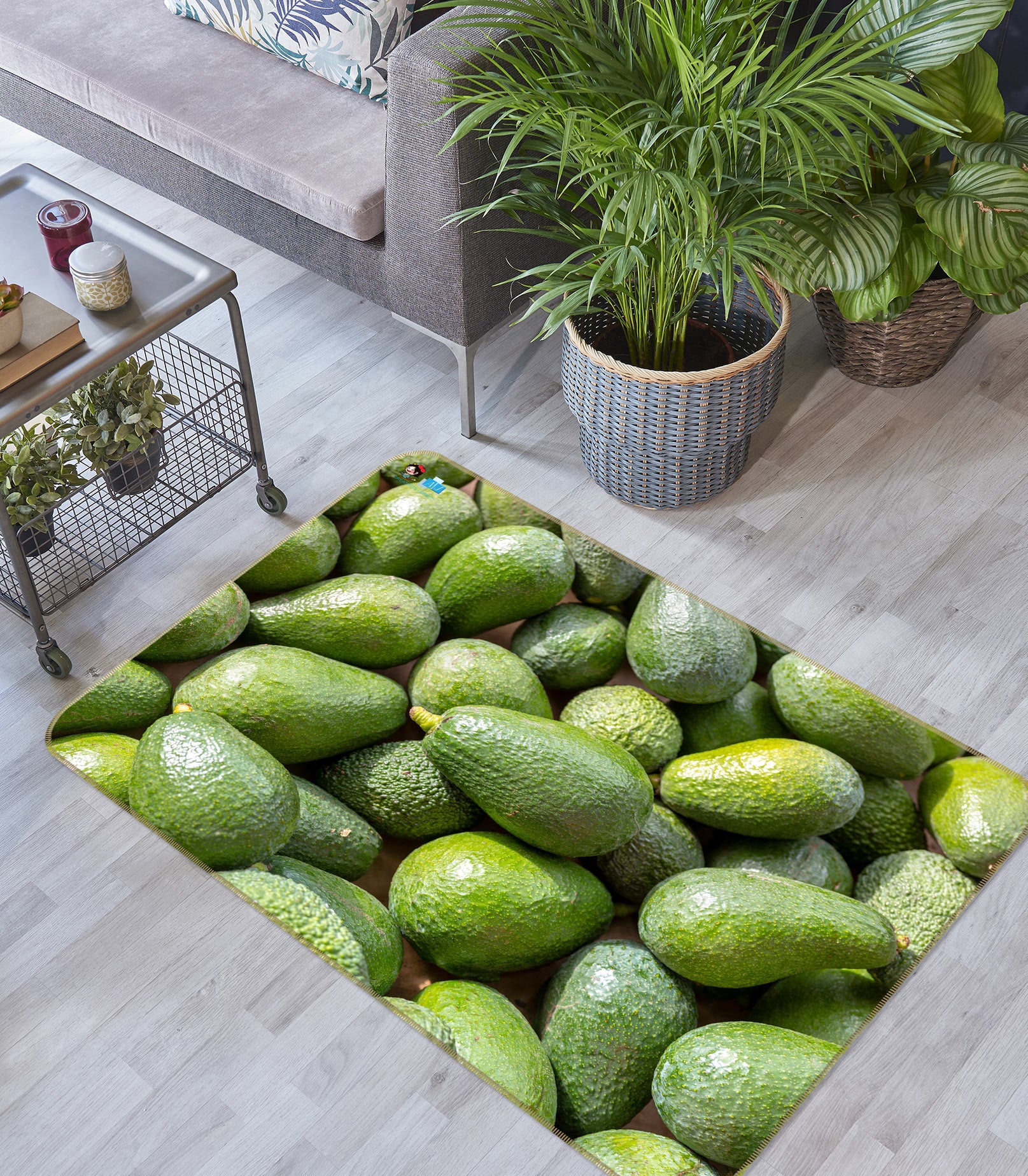 3D Fruit Avocado 6853 Assaf Frank Rug Non Slip Rug Mat