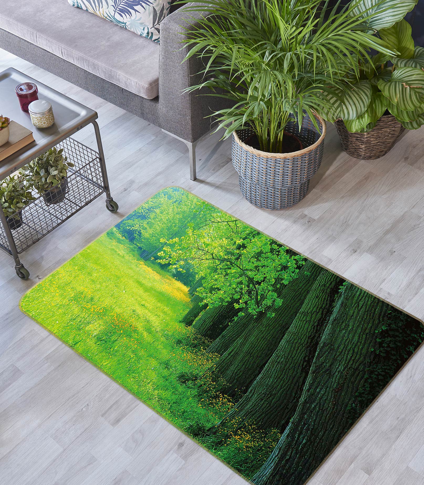 3D Trees Grass 75177 Non Slip Rug Mat