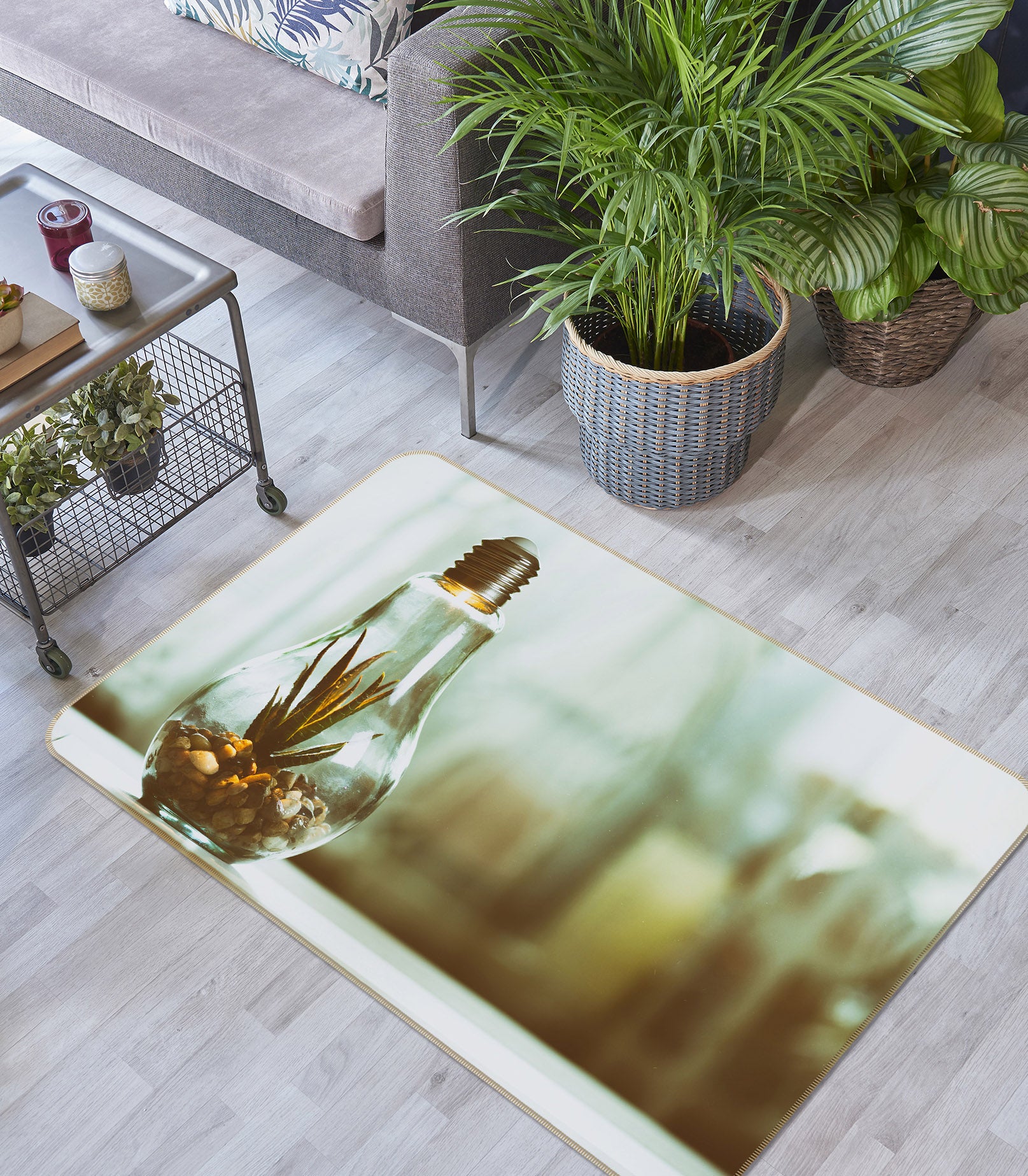 3D Bulb Pot 36127 Non Slip Rug Mat