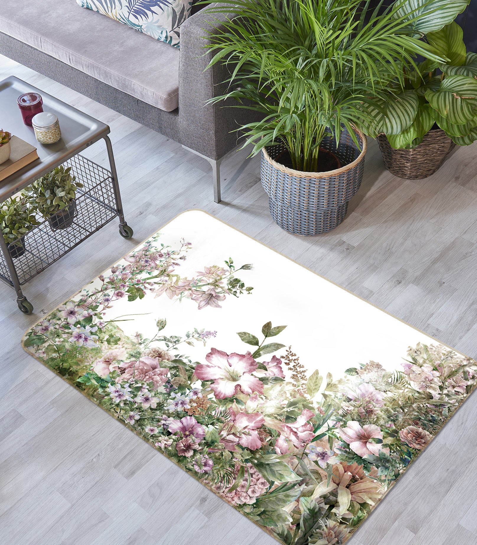 3D Flower Bush 37076 Non Slip Rug Mat