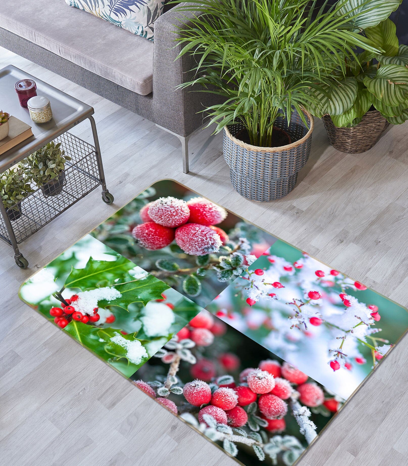 3D Snow Hawthorn 3035 Assaf Frank Rug Non Slip Rug Mat Mat AJ Creativity Home 