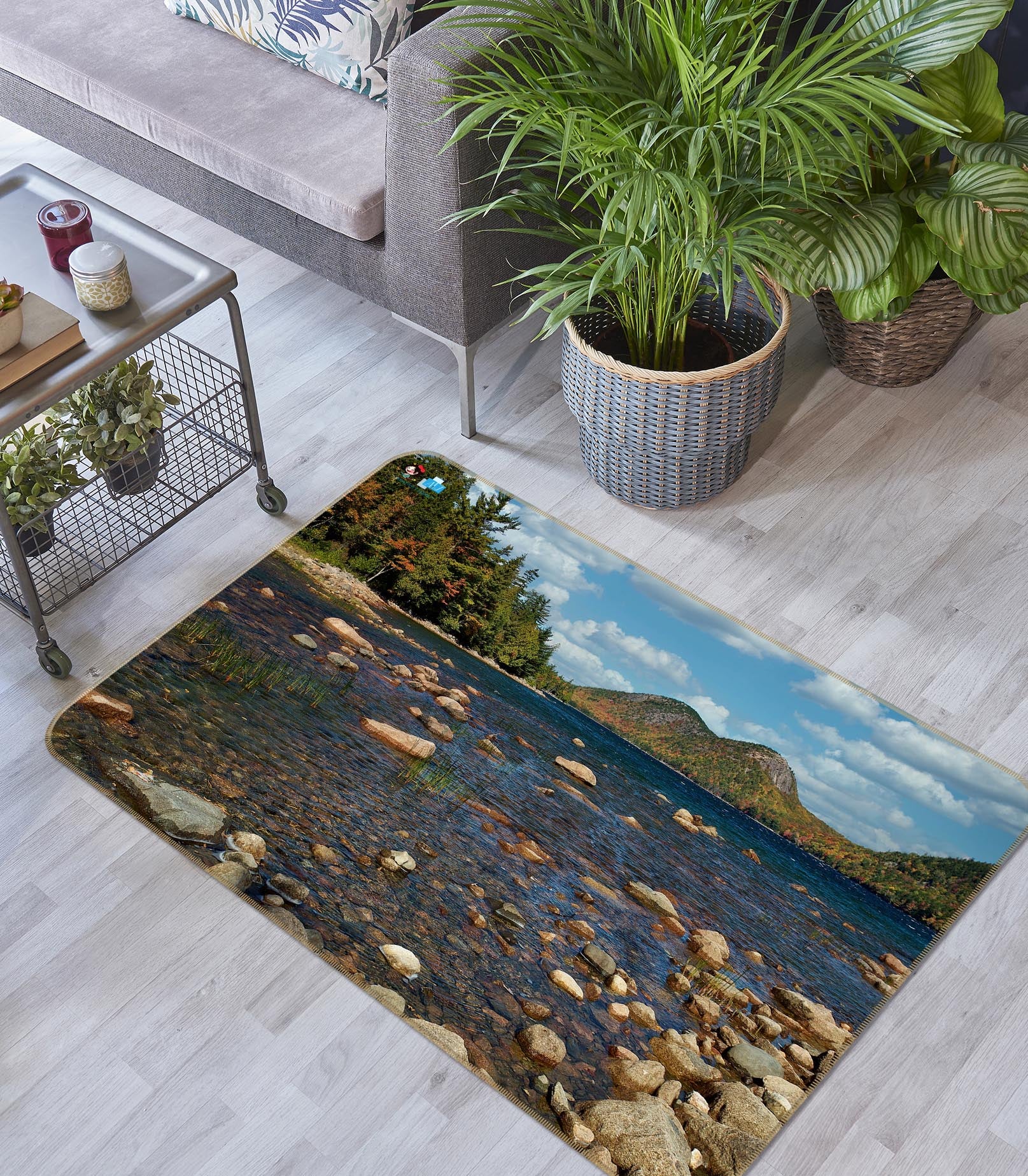 3D Small Stone Water 62048 Kathy Barefield Rug Non Slip Rug Mat