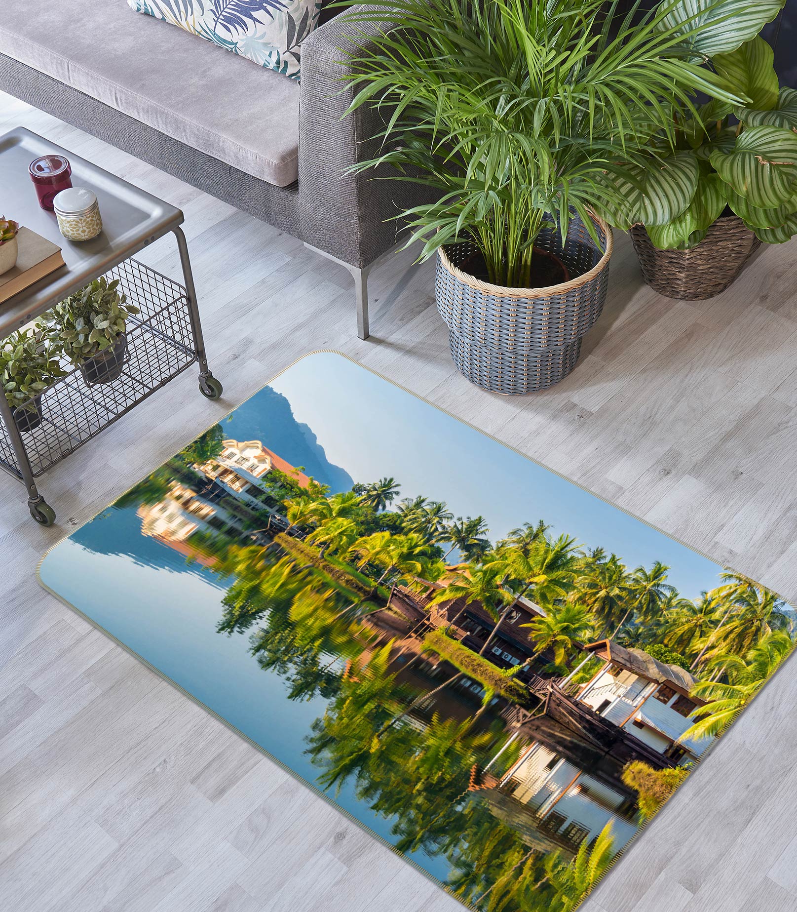3D Jungle House River 77004 Non Slip Rug Mat