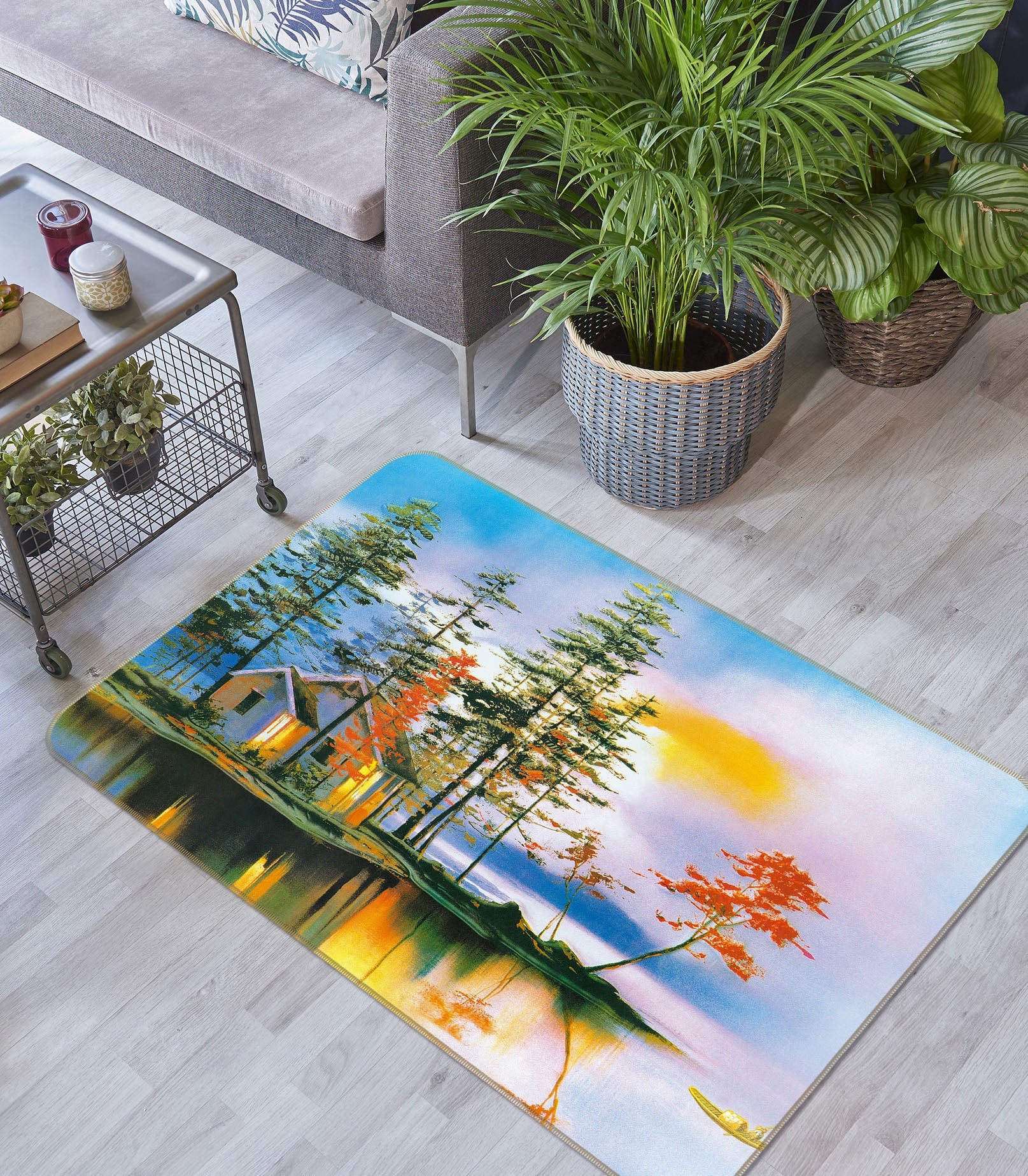 3D Lake House 33120 Non Slip Rug Mat