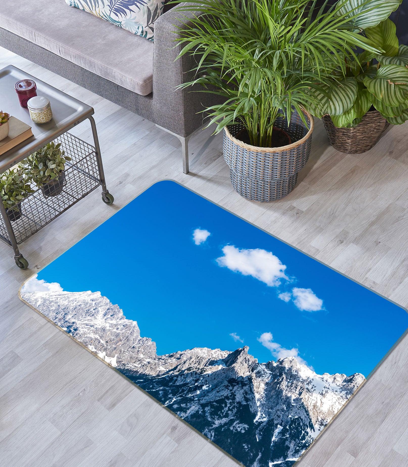 3D Sky Snow Mountain 30123 Non Slip Rug Mat