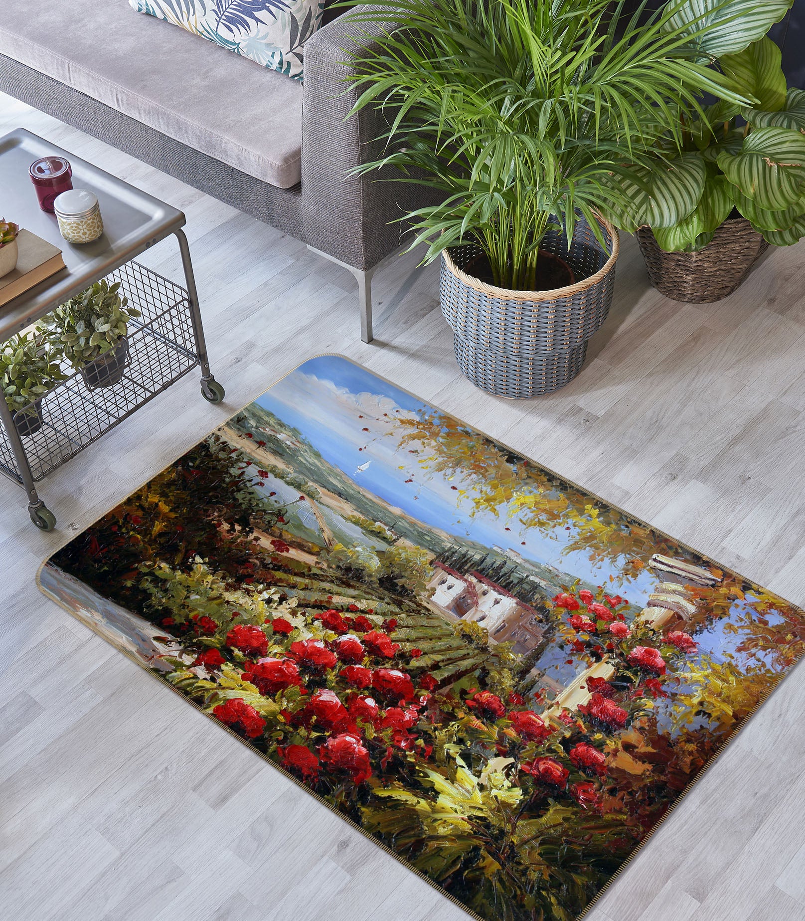 3D Flower Bush 33177 Non Slip Rug Mat