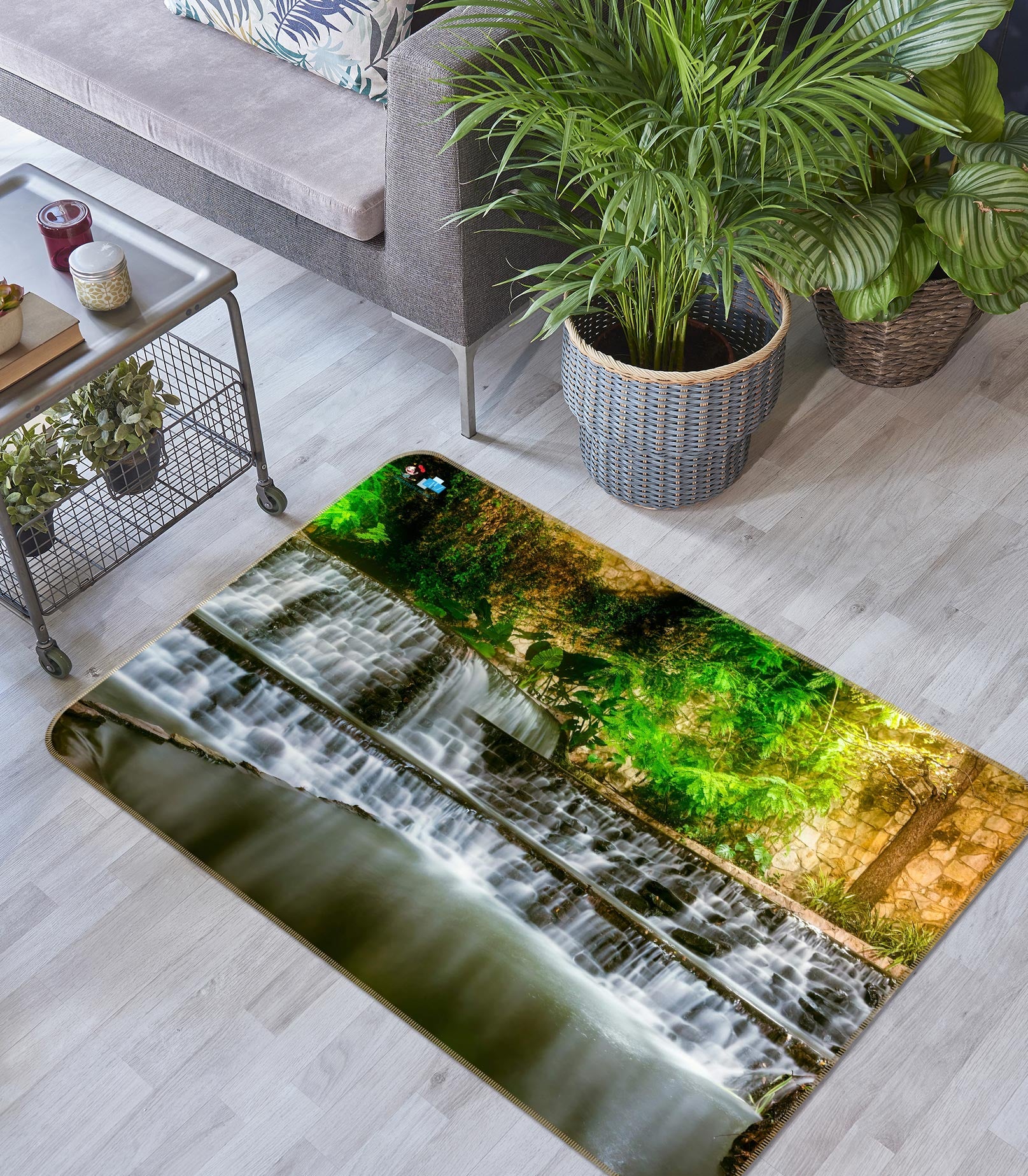 3D Waterfall Scenery 5150 Beth Sheridan Rug Non Slip Rug Mat