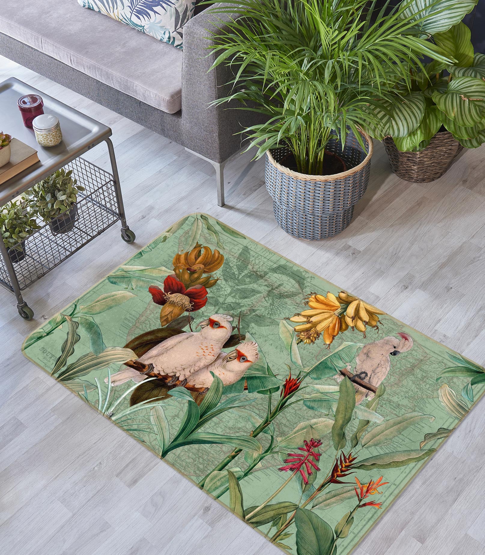 3D Parrot Banana 078 Uta Naumann Rug Non Slip Rug Mat