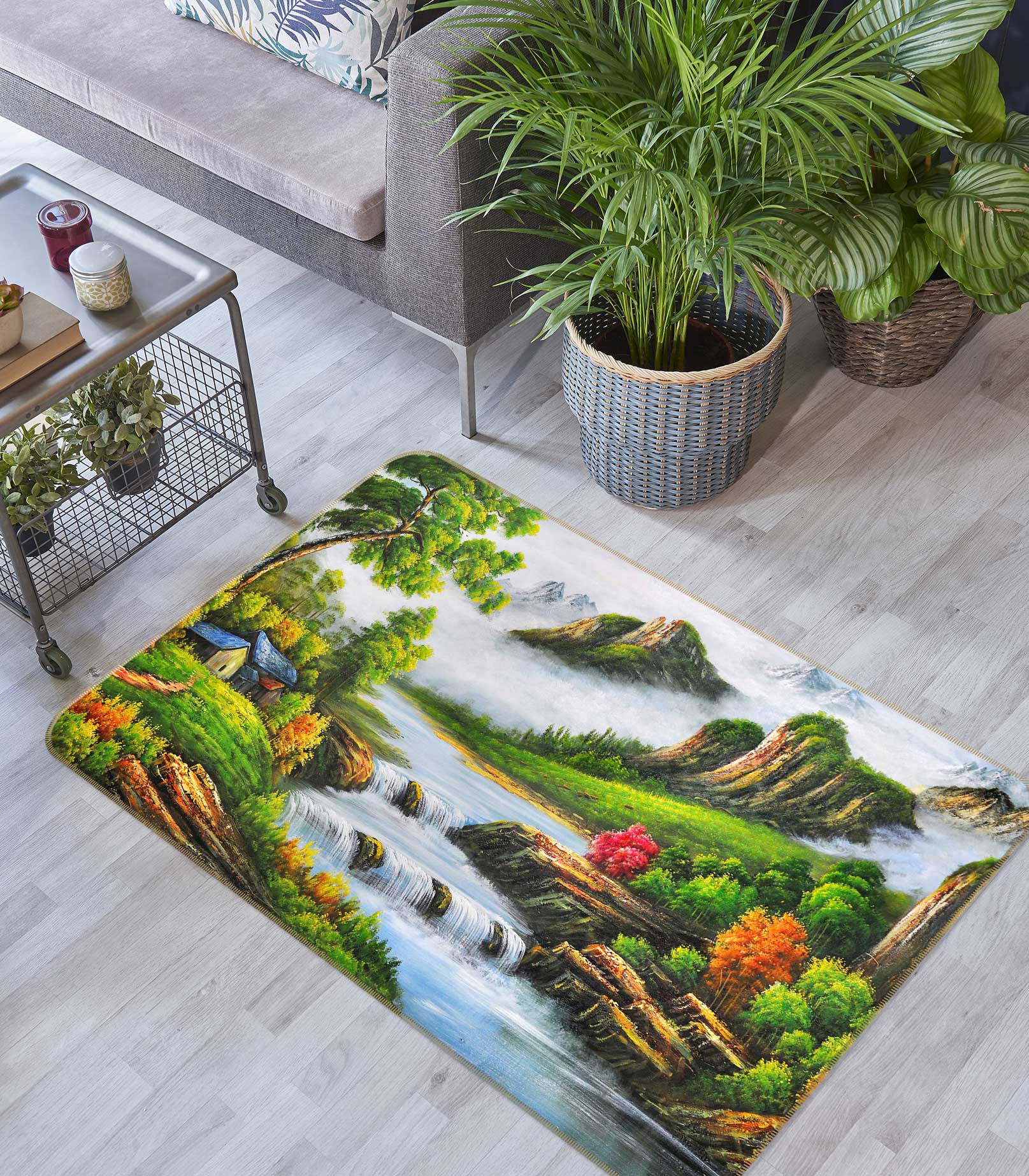 3D Oil Painting Landscape 76017 Non Slip Rug Mat