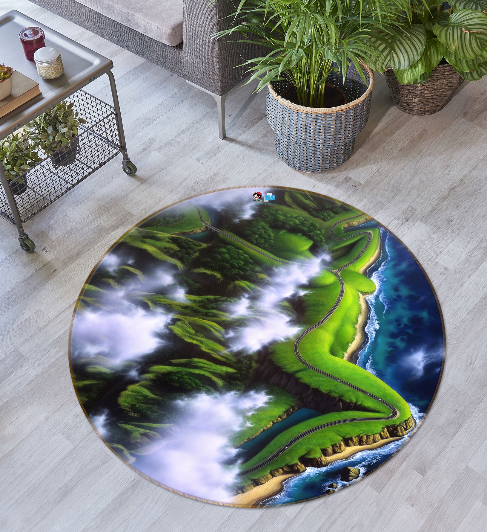 3D Oasis 85153 Jerry LoFaro Rug Round Non Slip Rug Mat